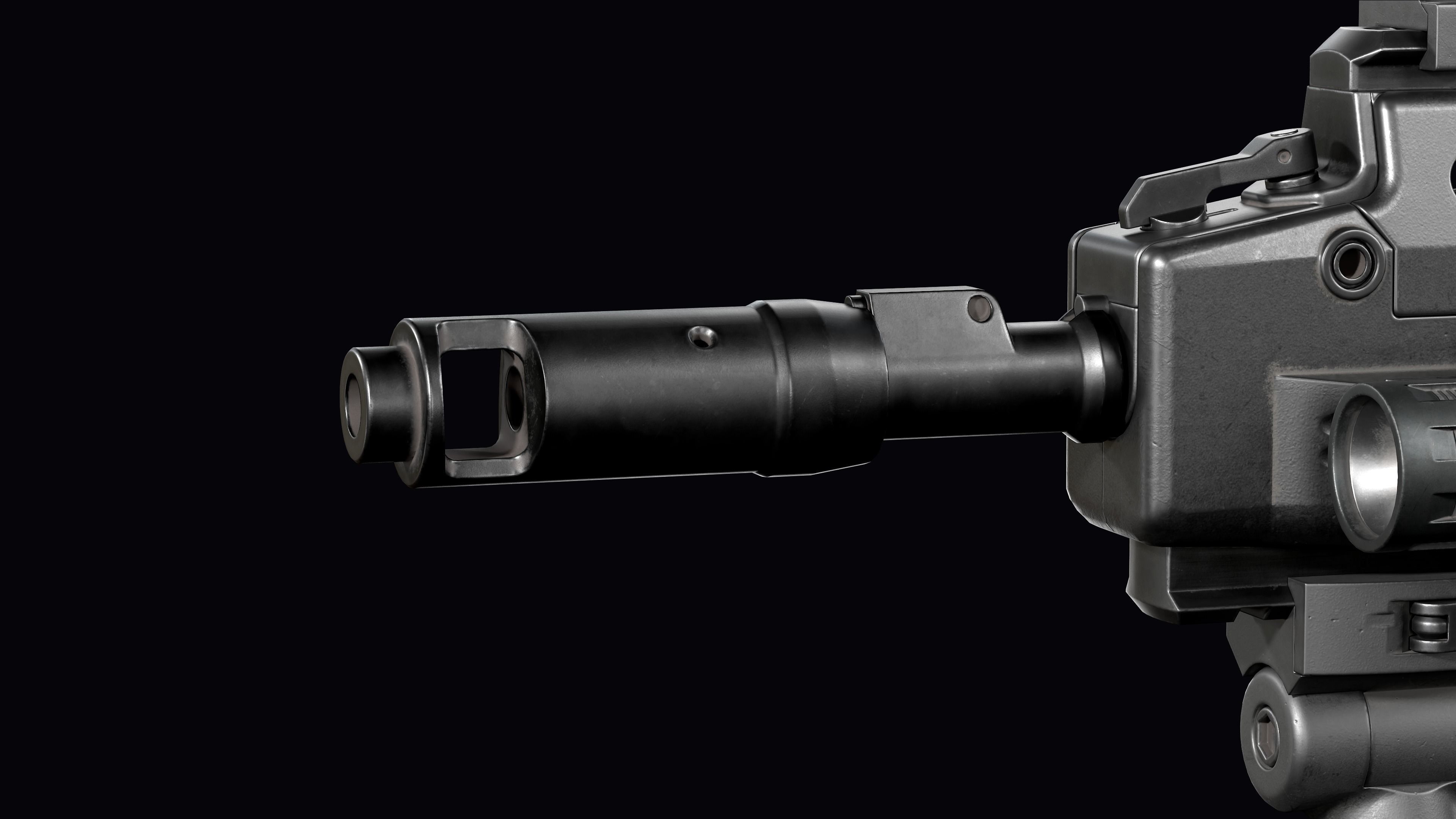 Tactical modular assault rifle Bullpup Vulkan Malyuk  Low-poly 3D model_44