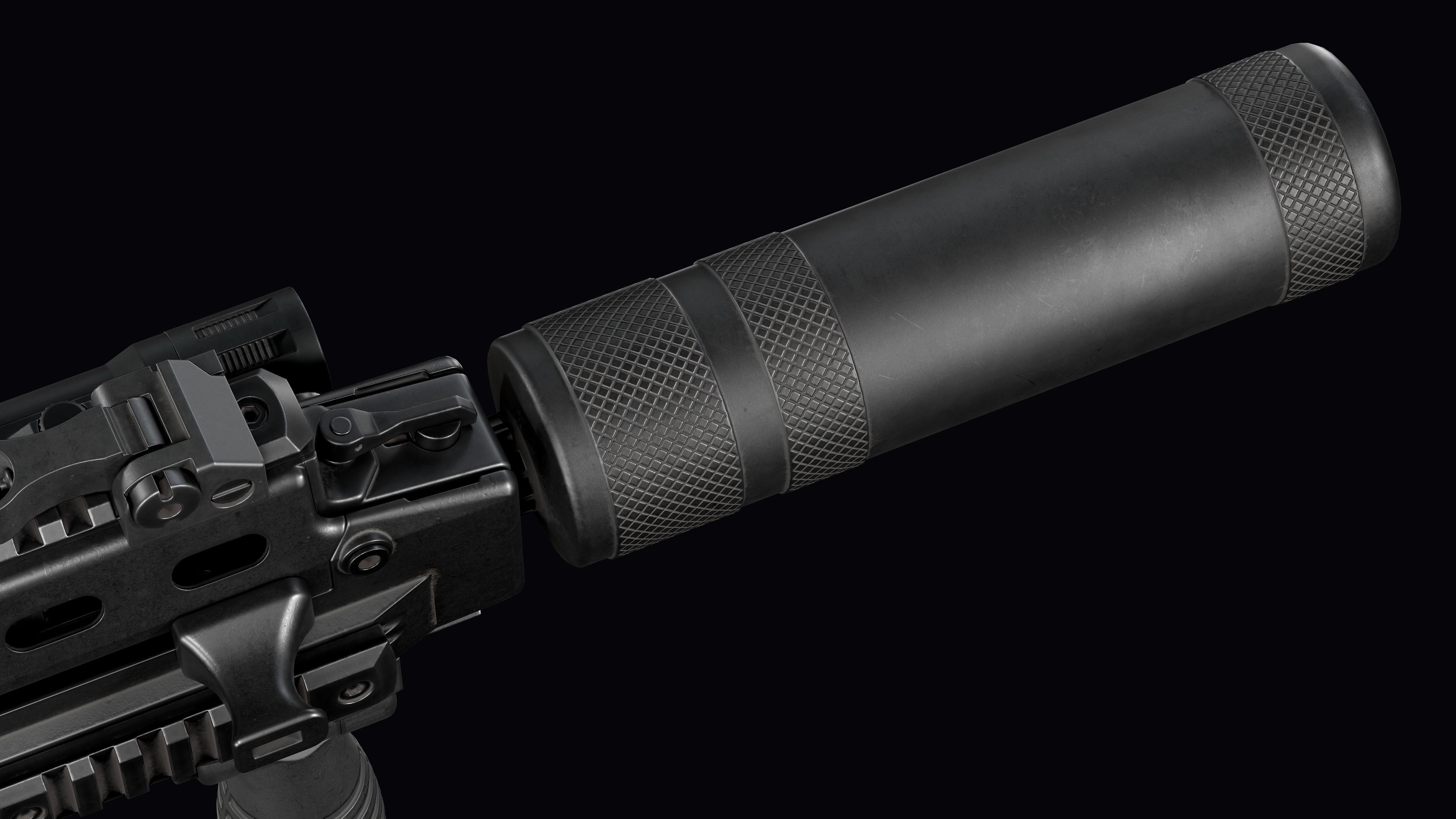 Tactical modular assault rifle Bullpup Vulkan Malyuk  Low-poly 3D model_41