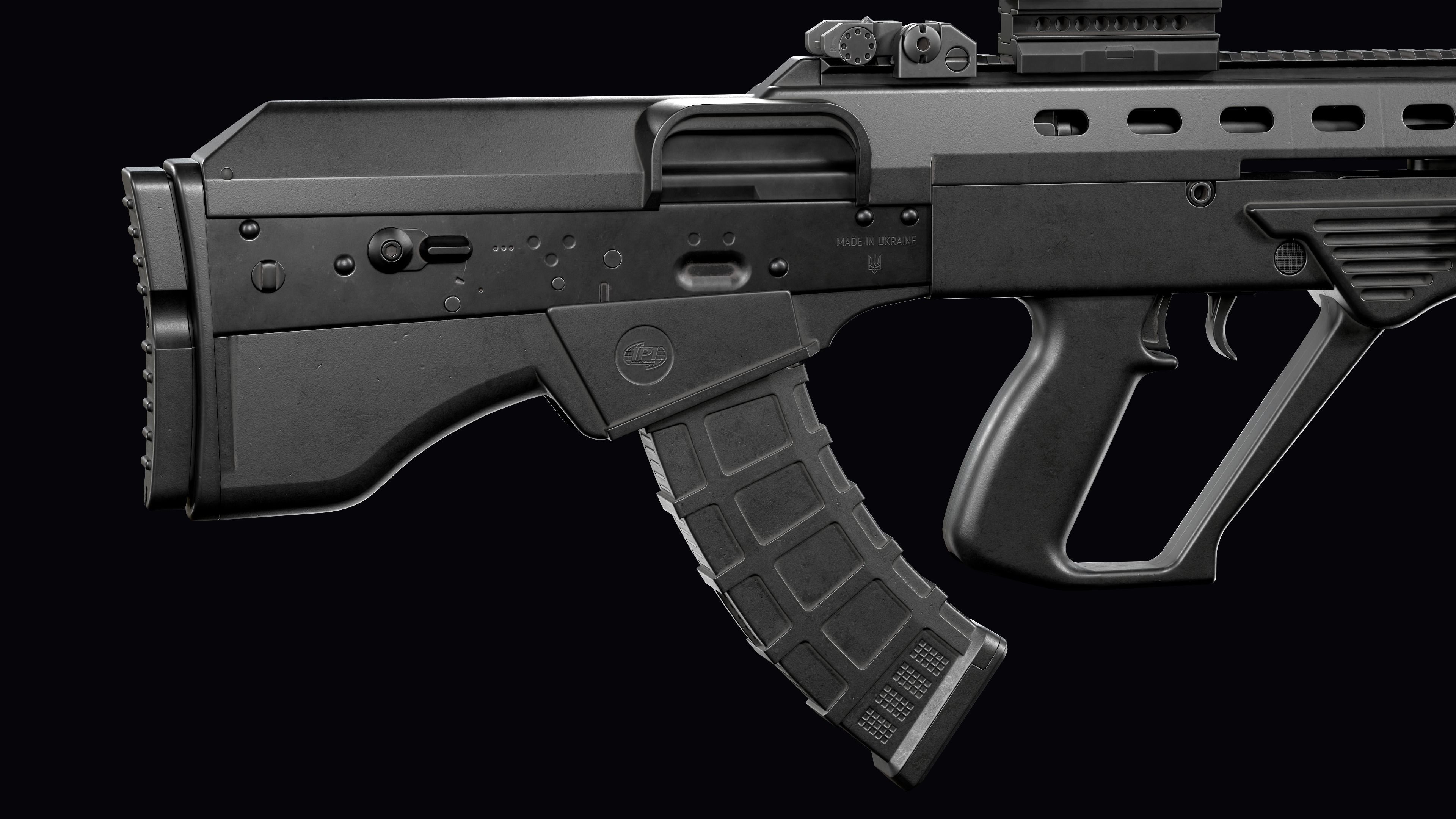 Tactical modular assault rifle Bullpup Vulkan Malyuk  Low-poly 3D model_33