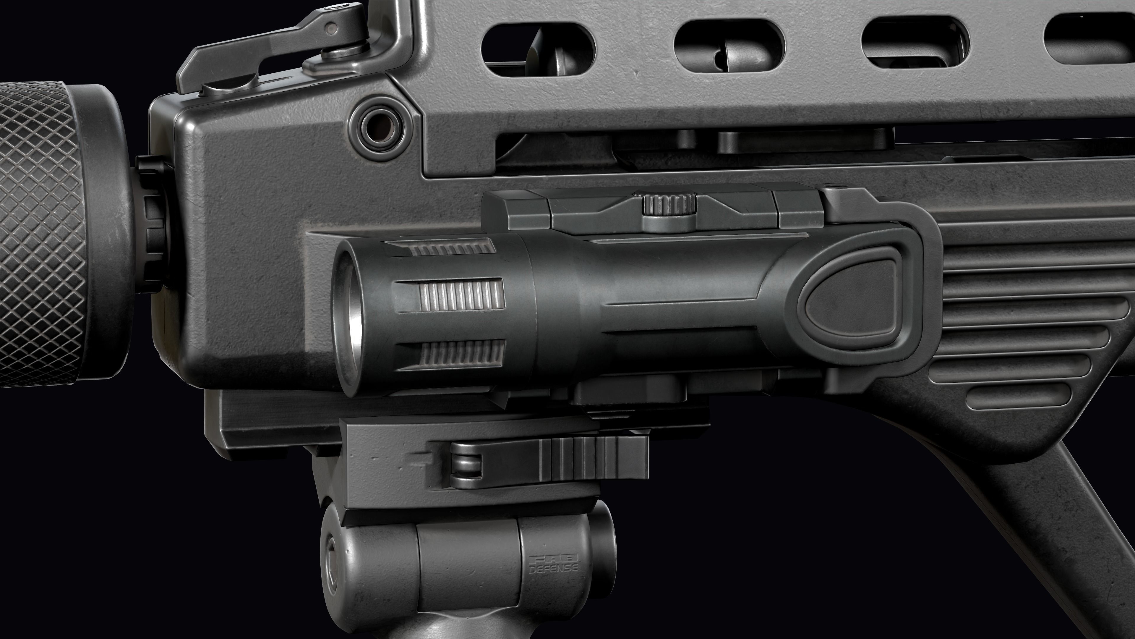 Tactical modular assault rifle Bullpup Vulkan Malyuk  Low-poly 3D model_27