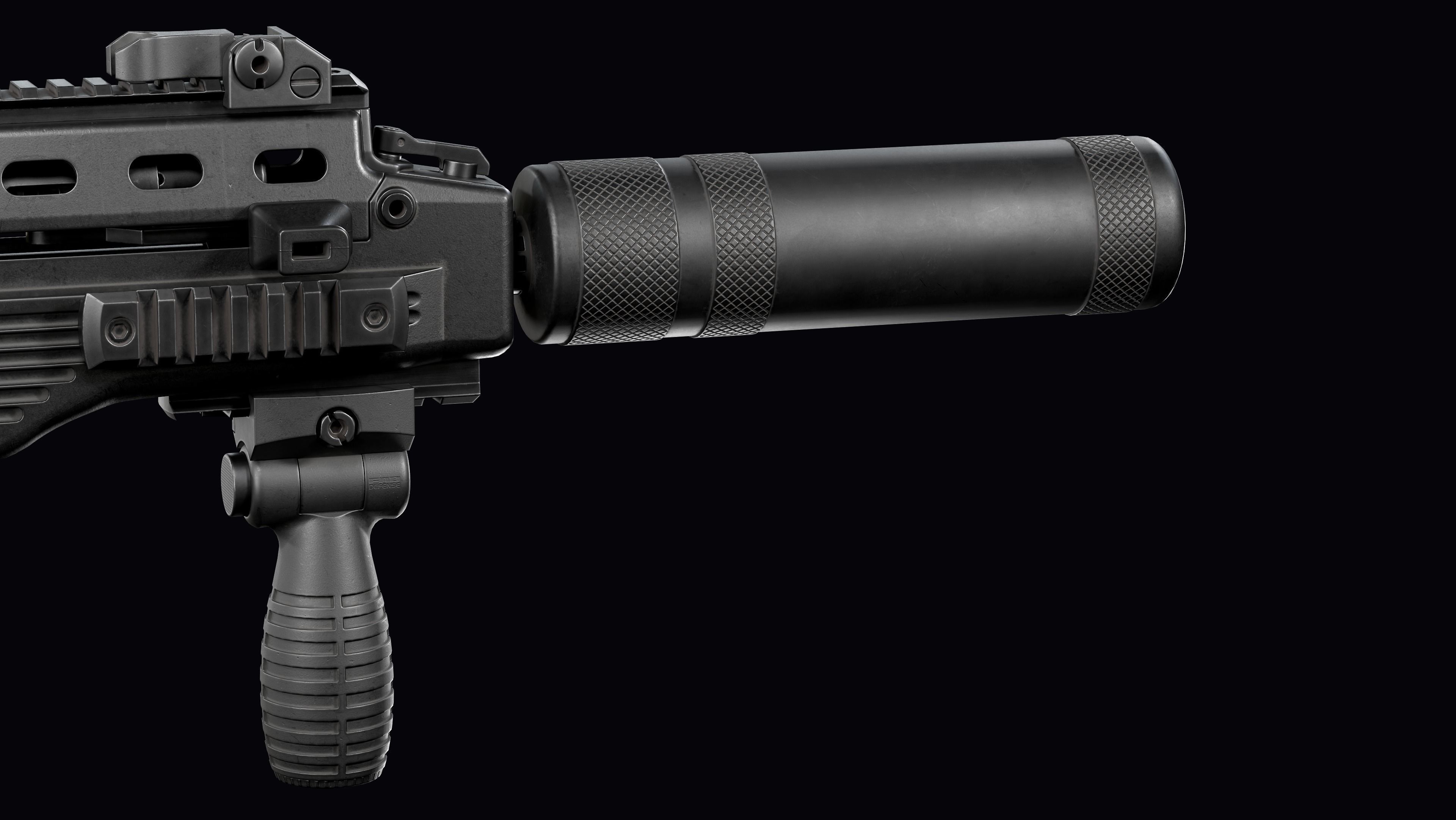 Tactical modular assault rifle Bullpup Vulkan Malyuk  Low-poly 3D model_39