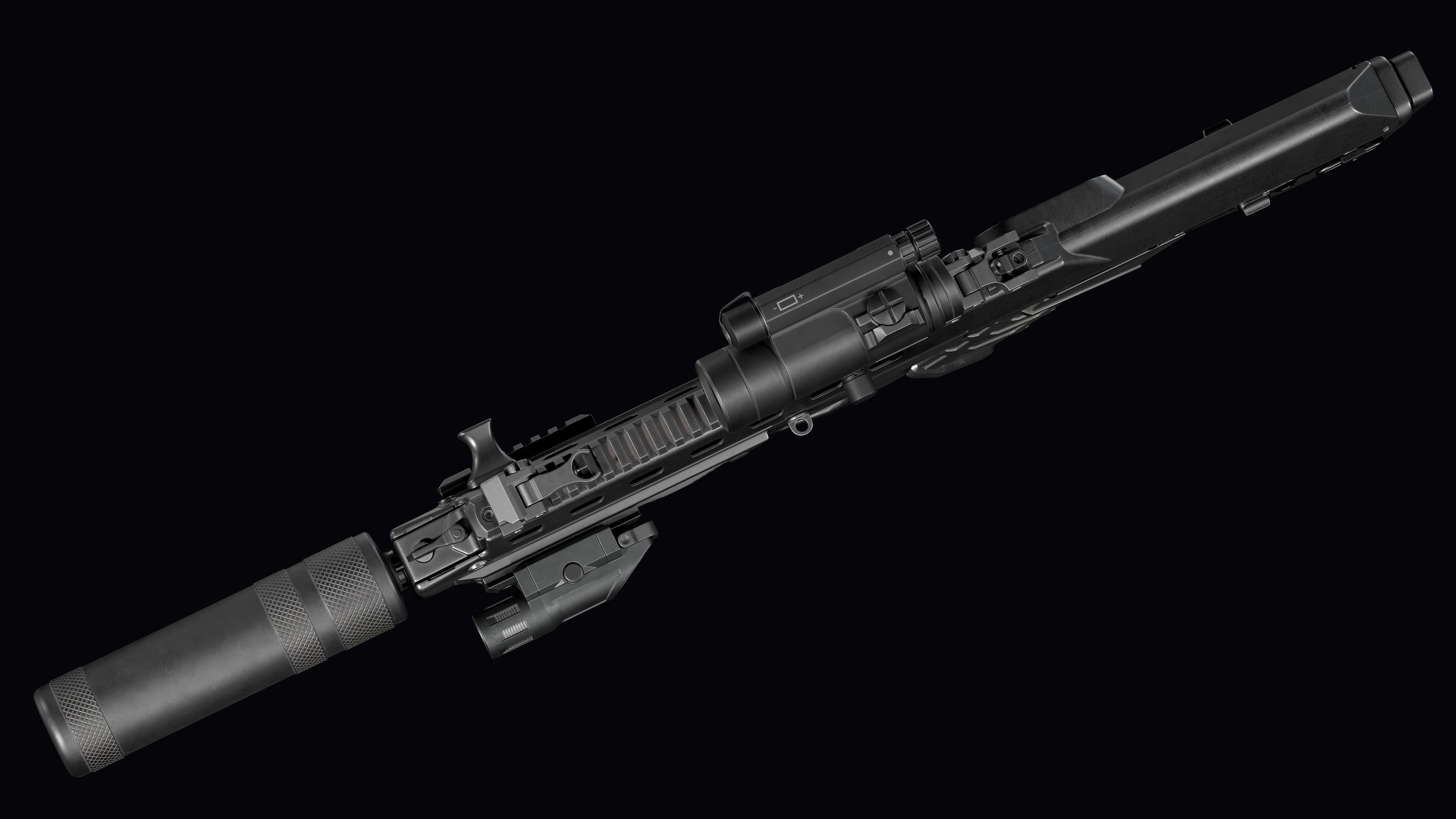 Tactical modular assault rifle Bullpup Vulkan Malyuk  Low-poly 3D model_16