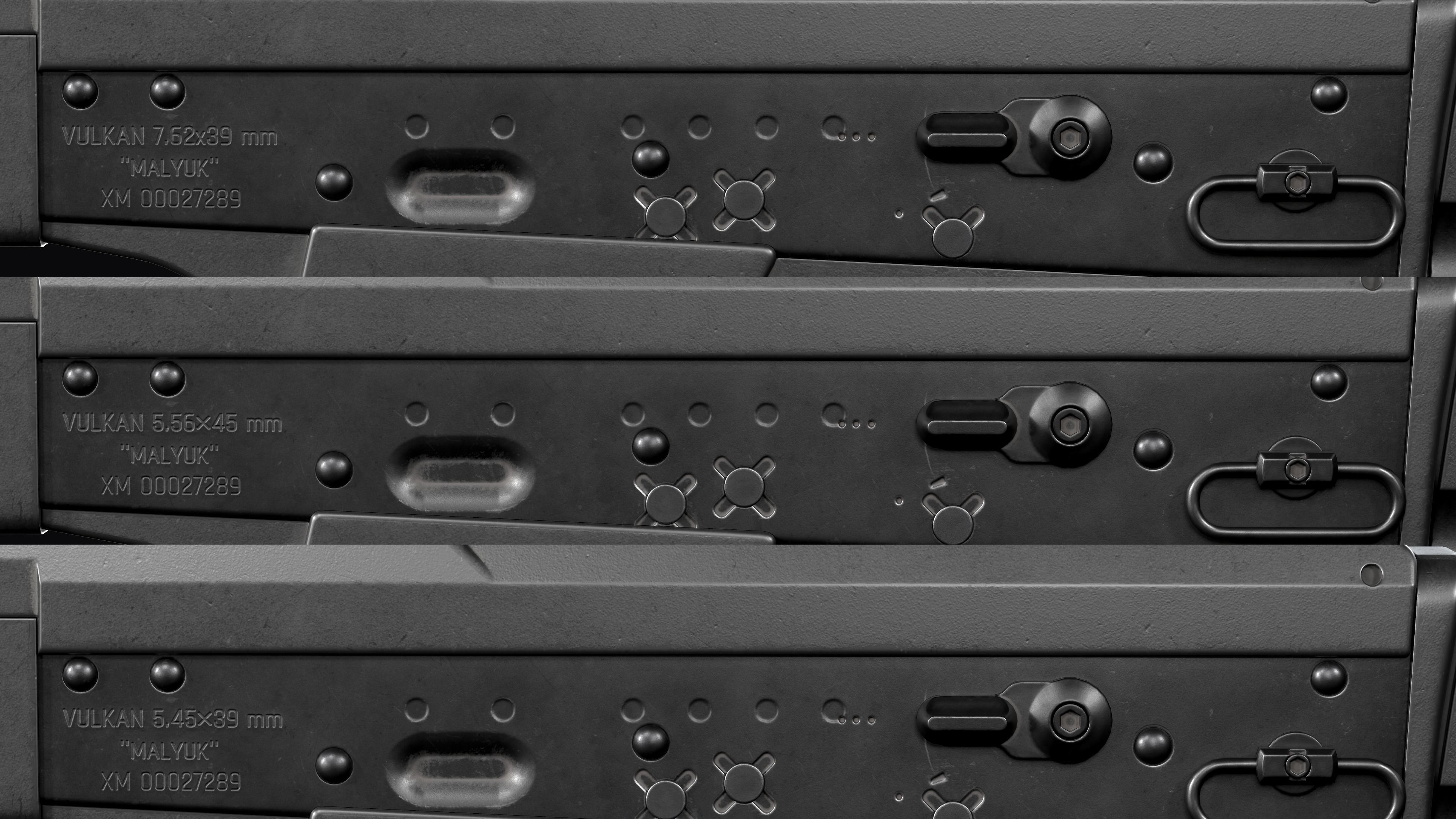 Tactical modular assault rifle Bullpup Vulkan Malyuk  Low-poly 3D model_7