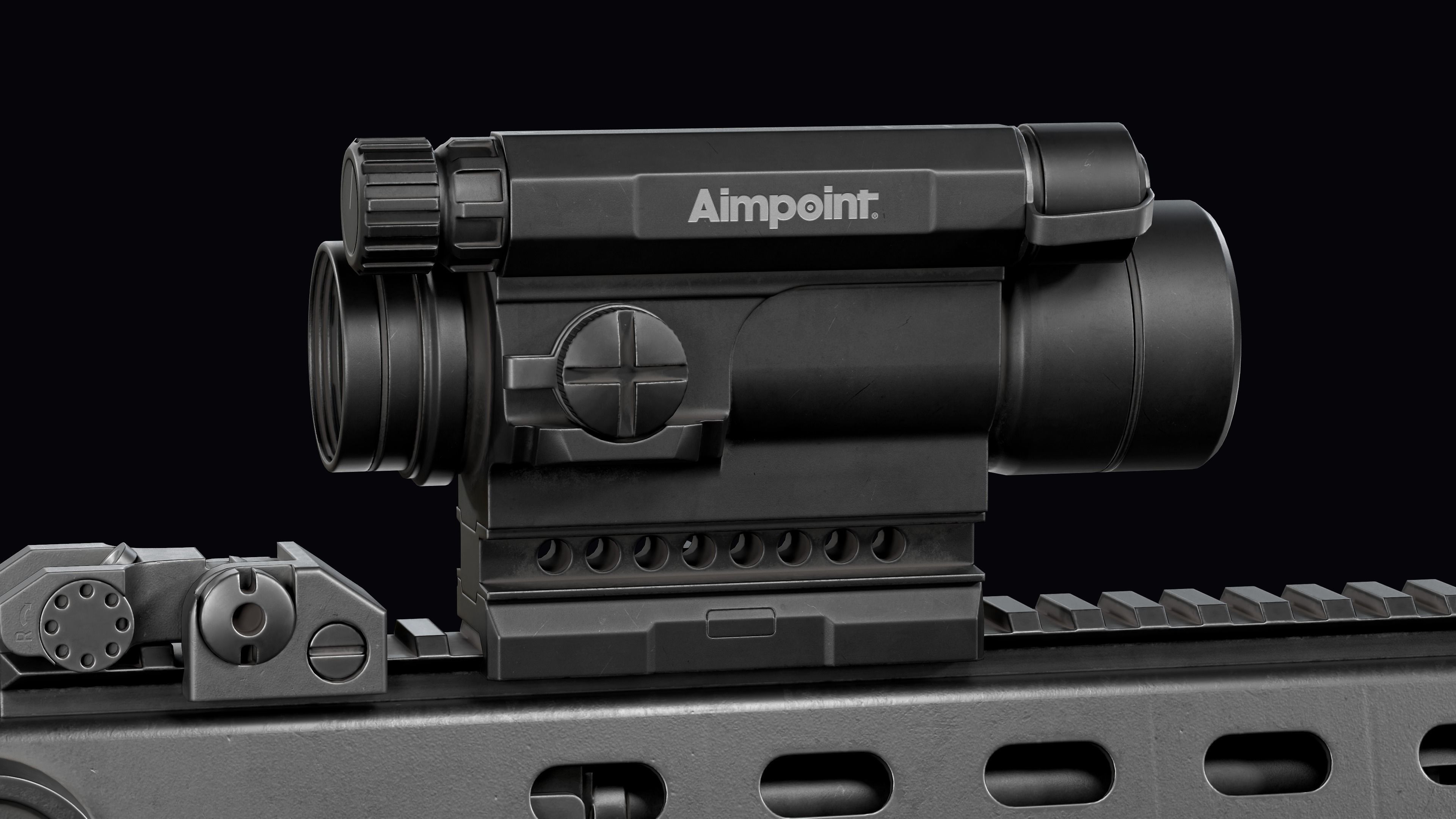 Tactical modular assault rifle Bullpup Vulkan Malyuk  Low-poly 3D model_37