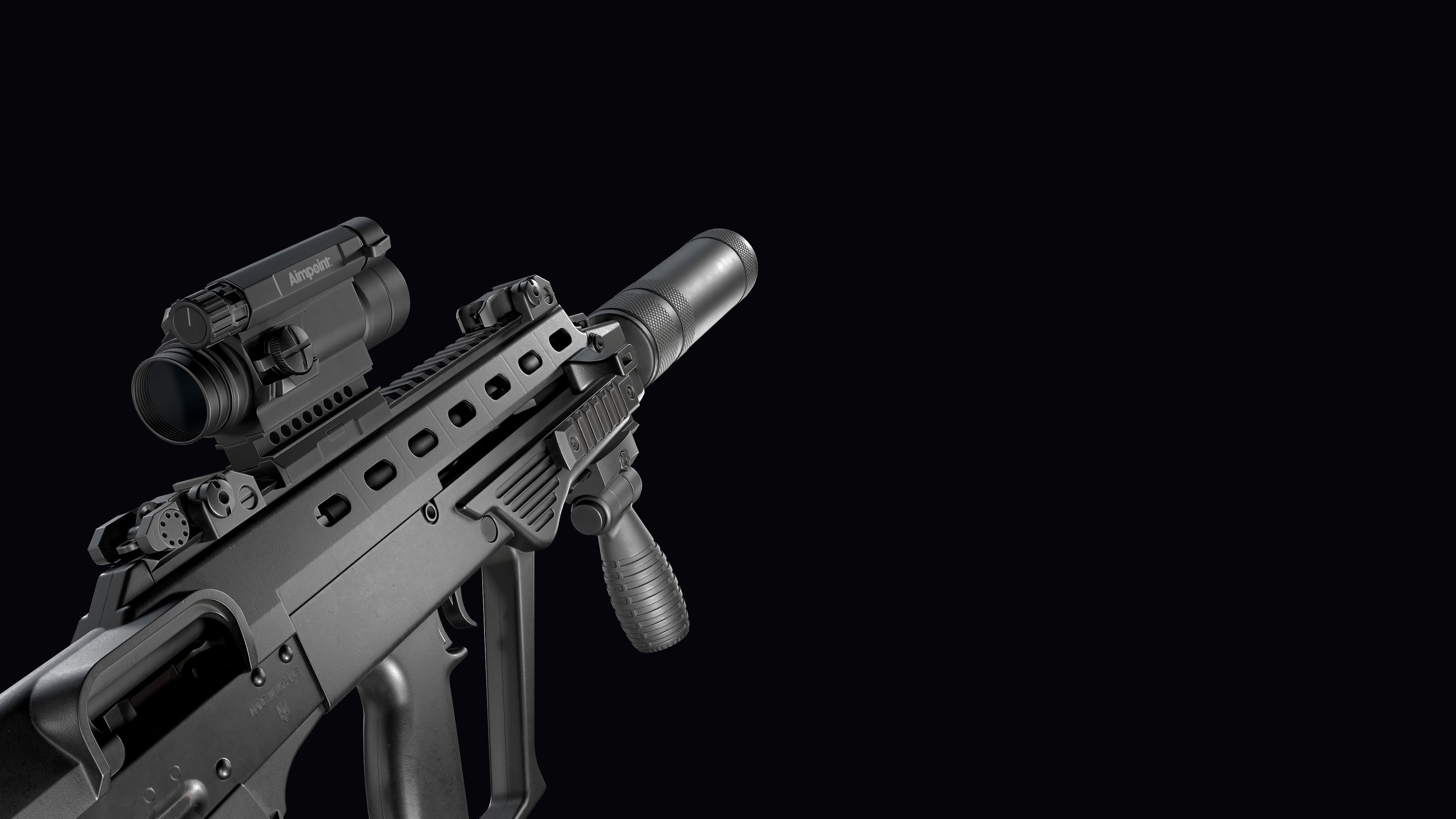 Tactical modular assault rifle Bullpup Vulkan Malyuk  Low-poly 3D model_51