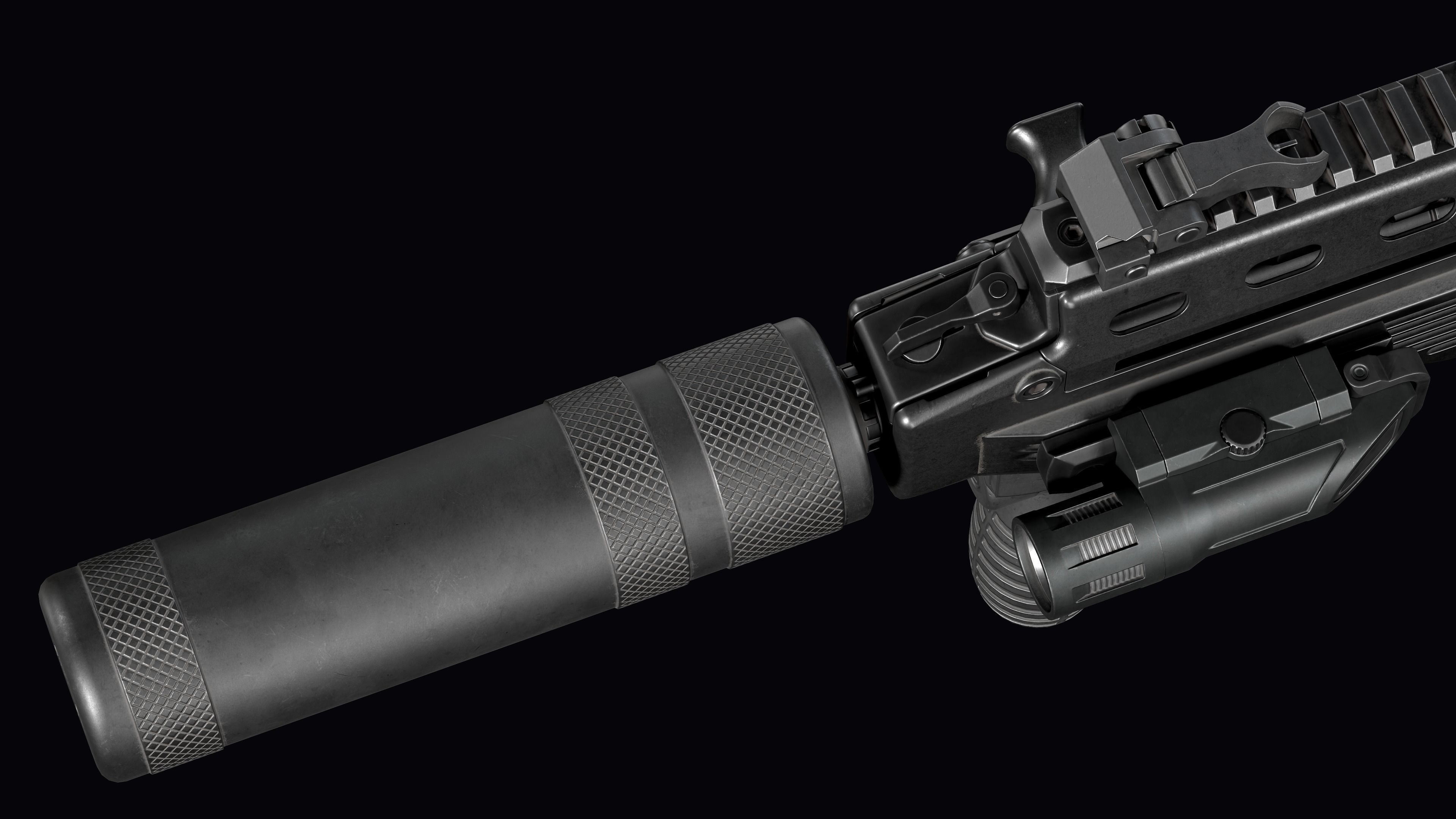 Tactical modular assault rifle Bullpup Vulkan Malyuk  Low-poly 3D model_31