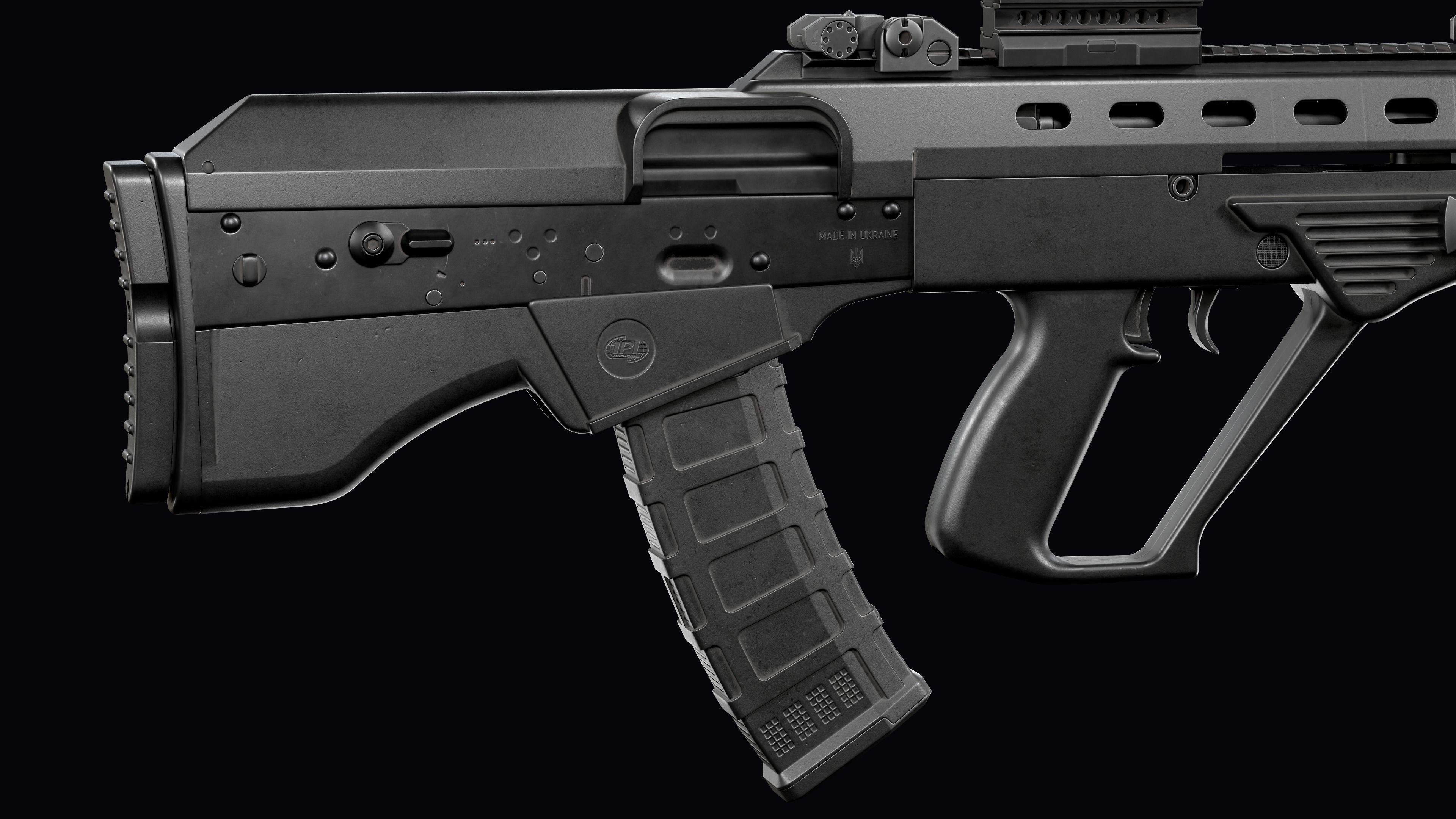 Tactical modular assault rifle Bullpup Vulkan Malyuk  Low-poly 3D model_34