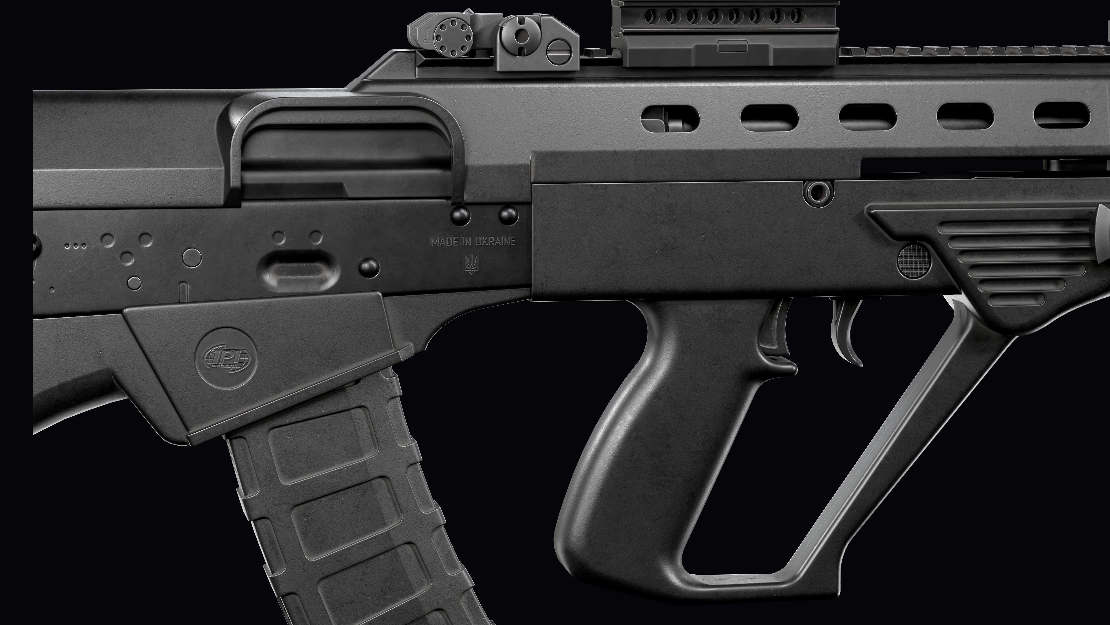 Tactical modular assault rifle Bullpup Vulkan Malyuk  Low-poly 3D model_35