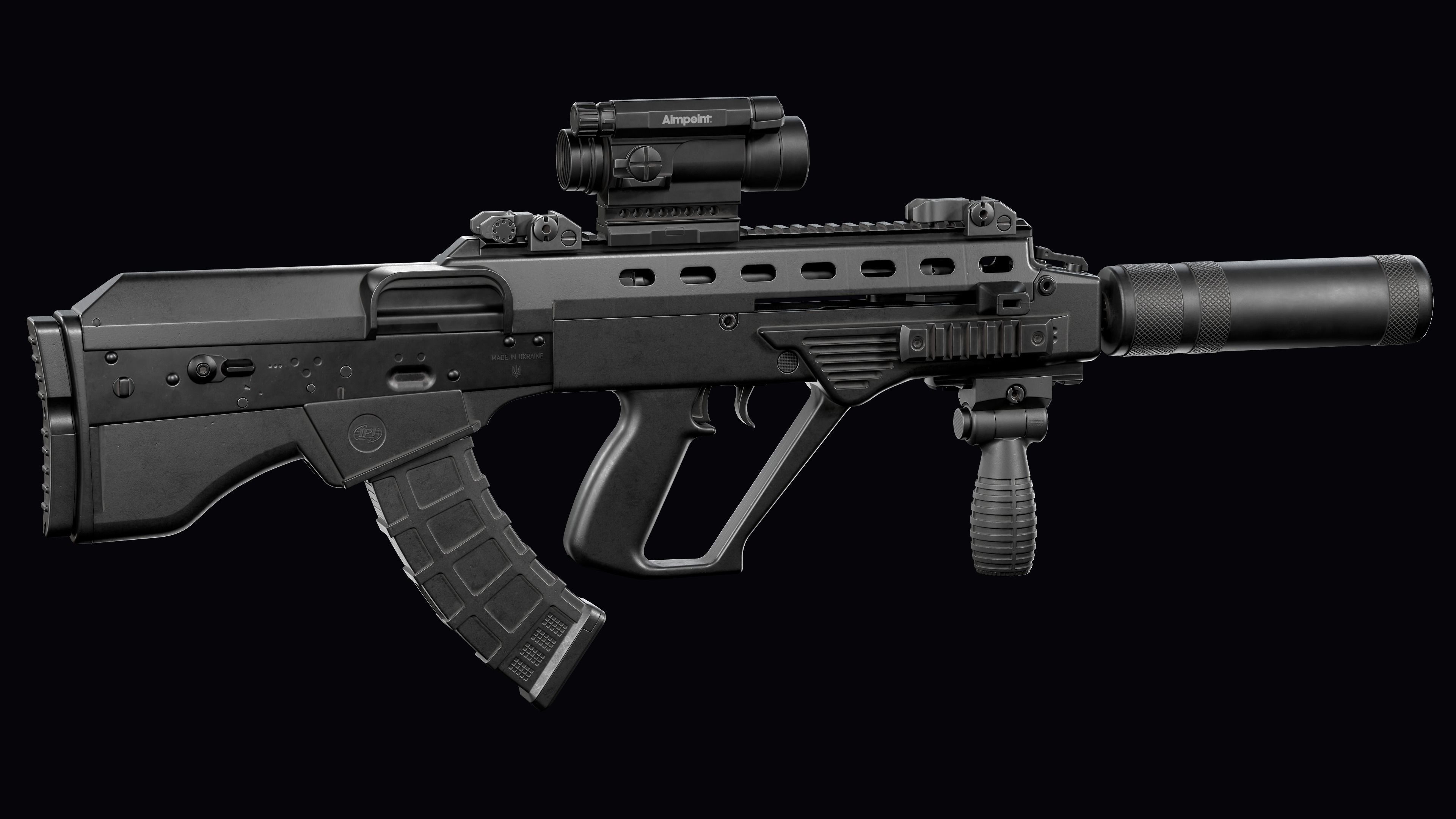 Tactical modular assault rifle Bullpup Vulkan Malyuk  Low-poly 3D model_14