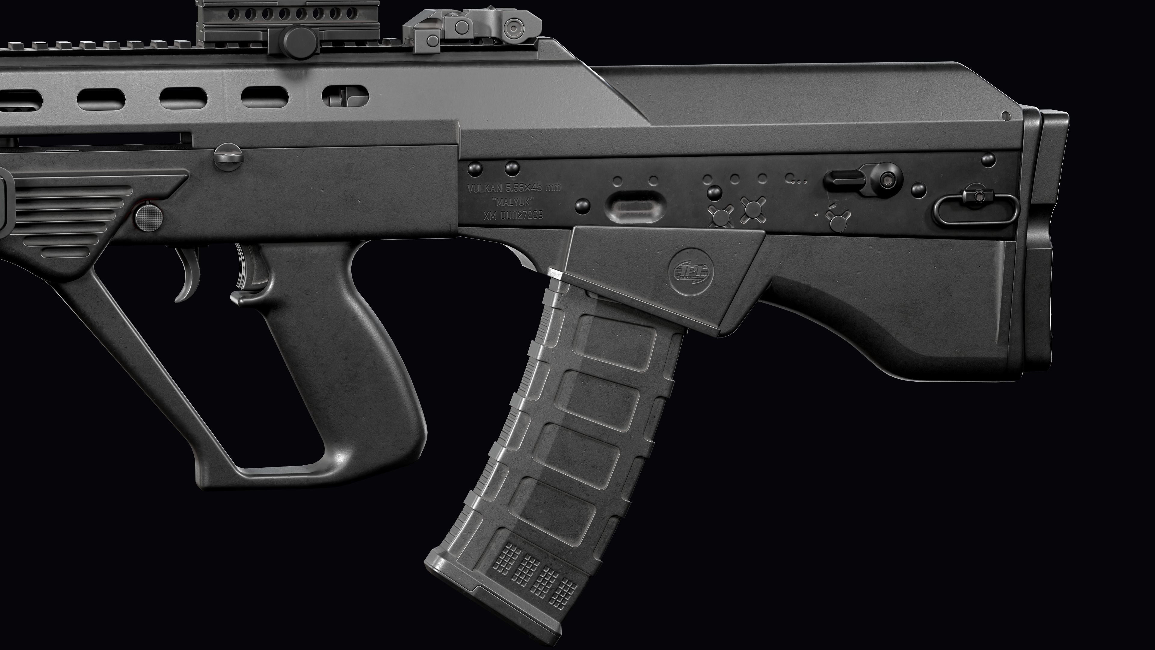 Tactical modular assault rifle Bullpup Vulkan Malyuk  Low-poly 3D model_25