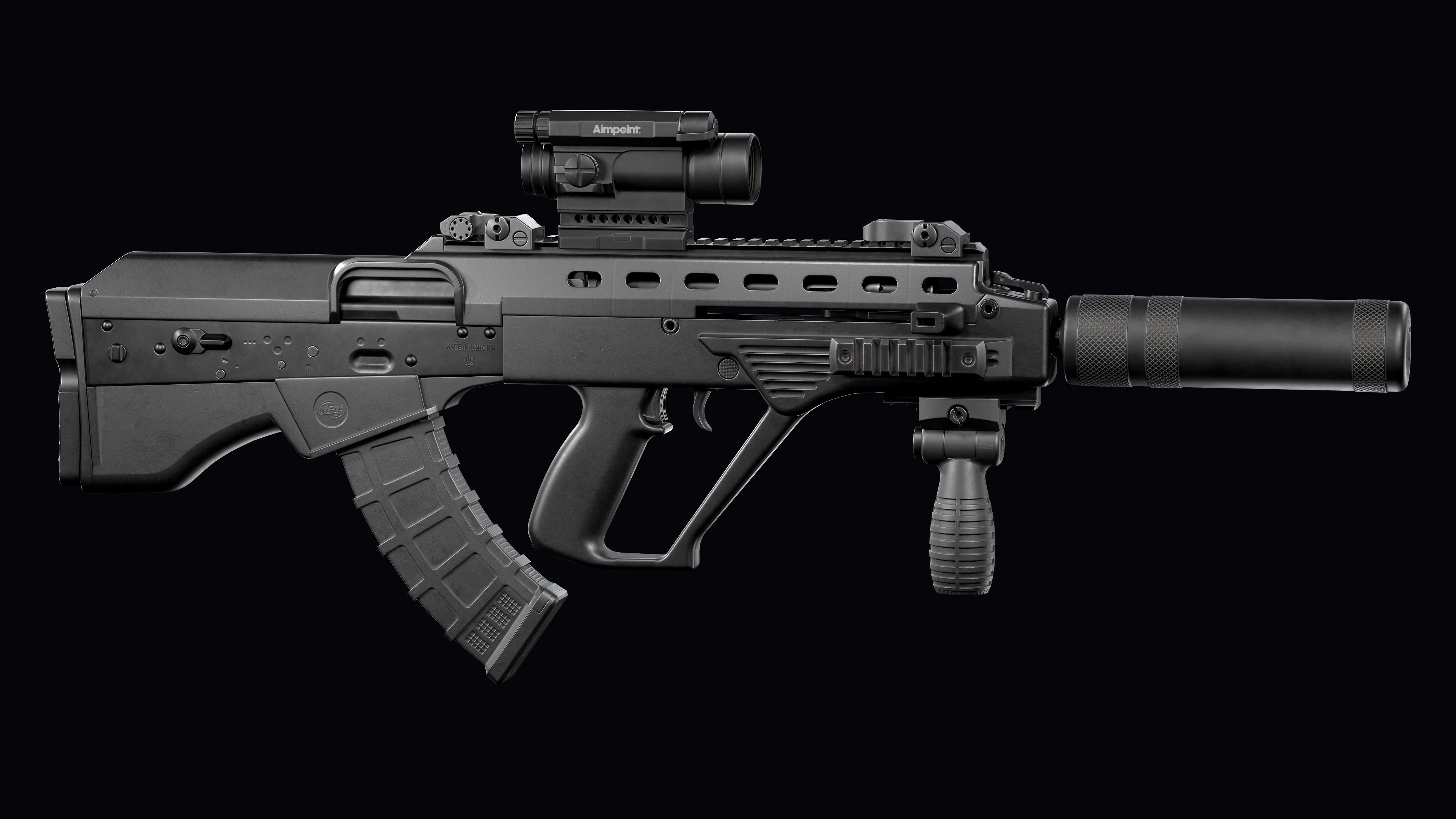 Tactical modular assault rifle Bullpup Vulkan Malyuk  Low-poly 3D model_12