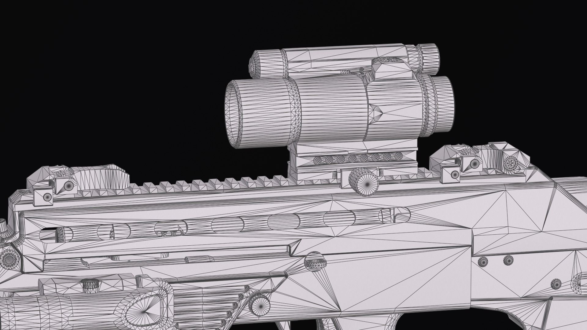Tactical modular assault rifle Bullpup Vulkan Malyuk  Low-poly 3D model_58
