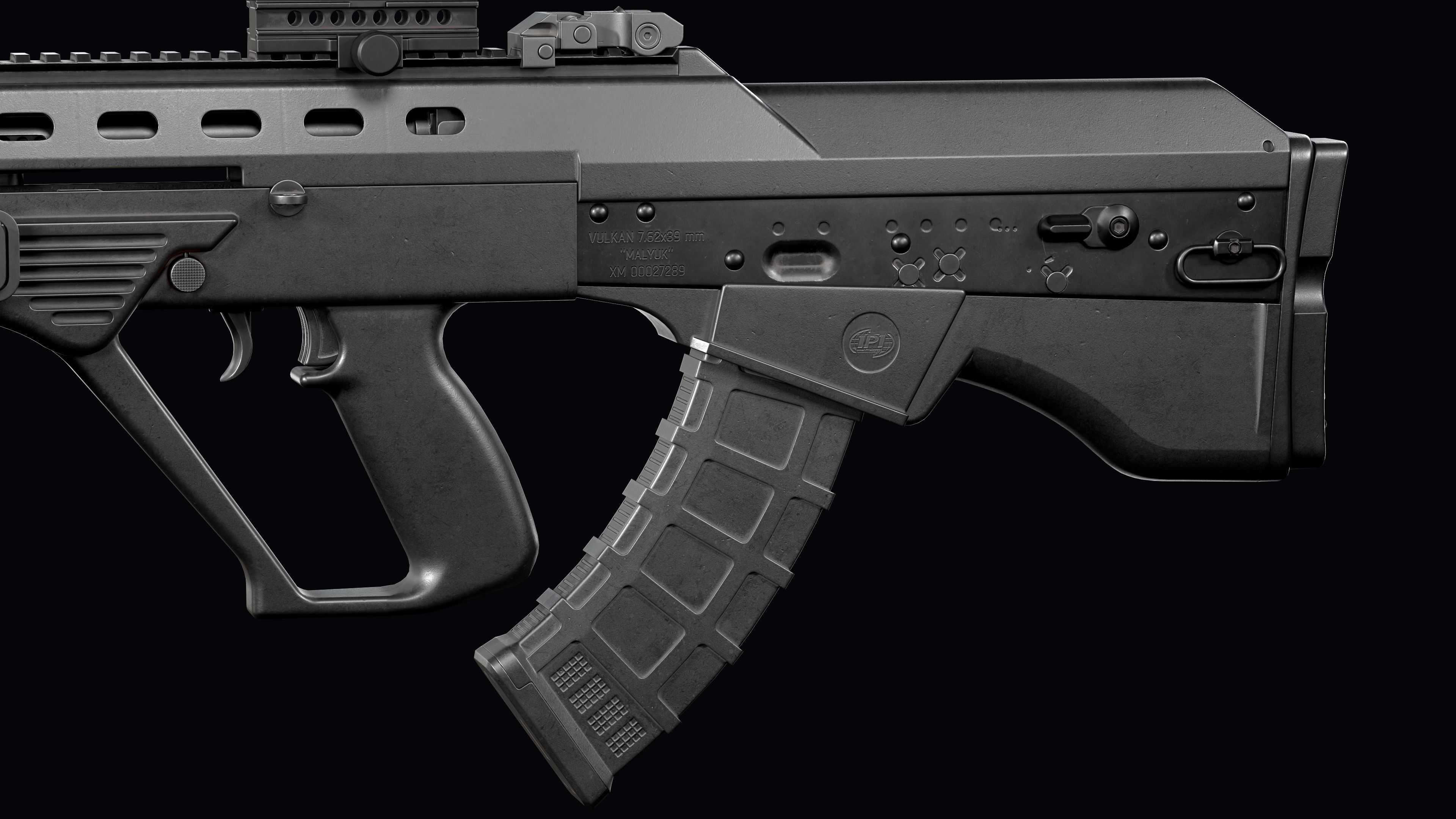 Tactical modular assault rifle Bullpup Vulkan Malyuk  Low-poly 3D model_24