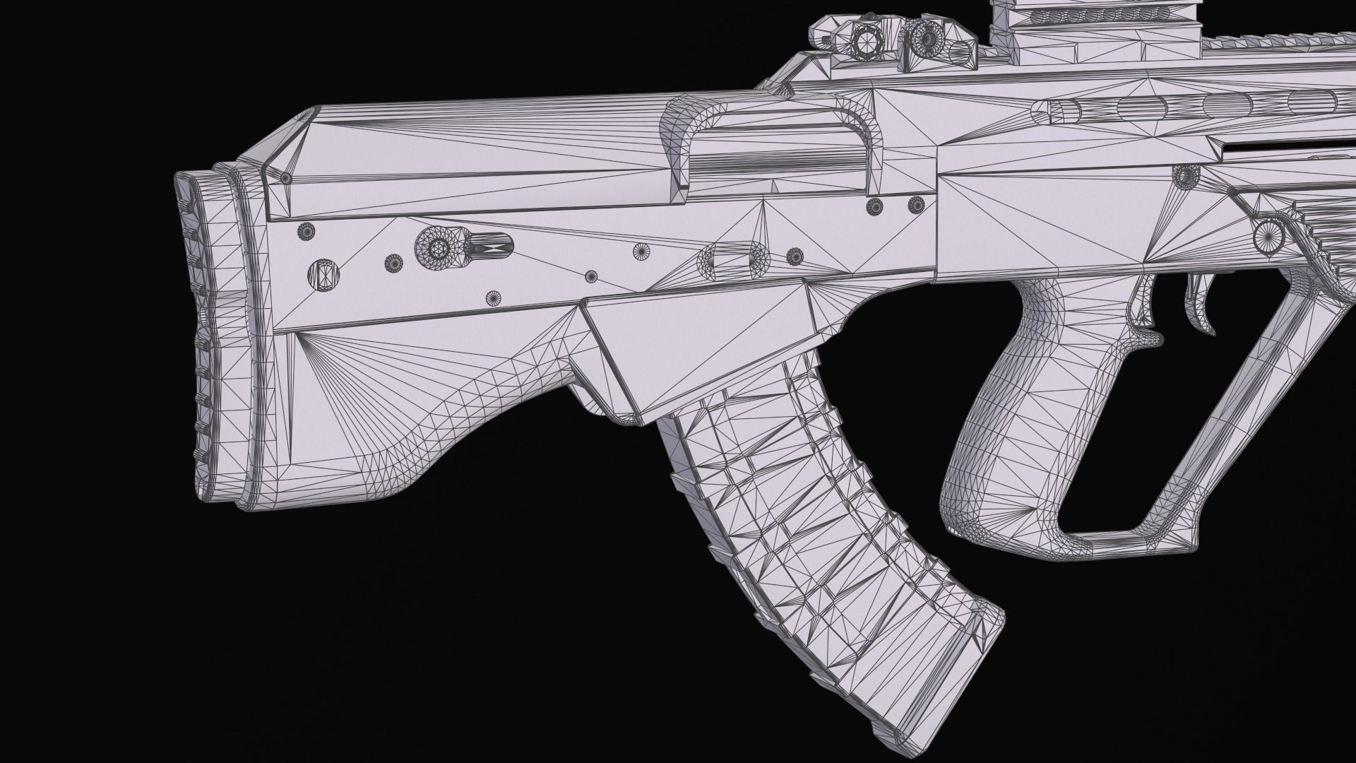 Tactical modular assault rifle Bullpup Vulkan Malyuk  Low-poly 3D model_57