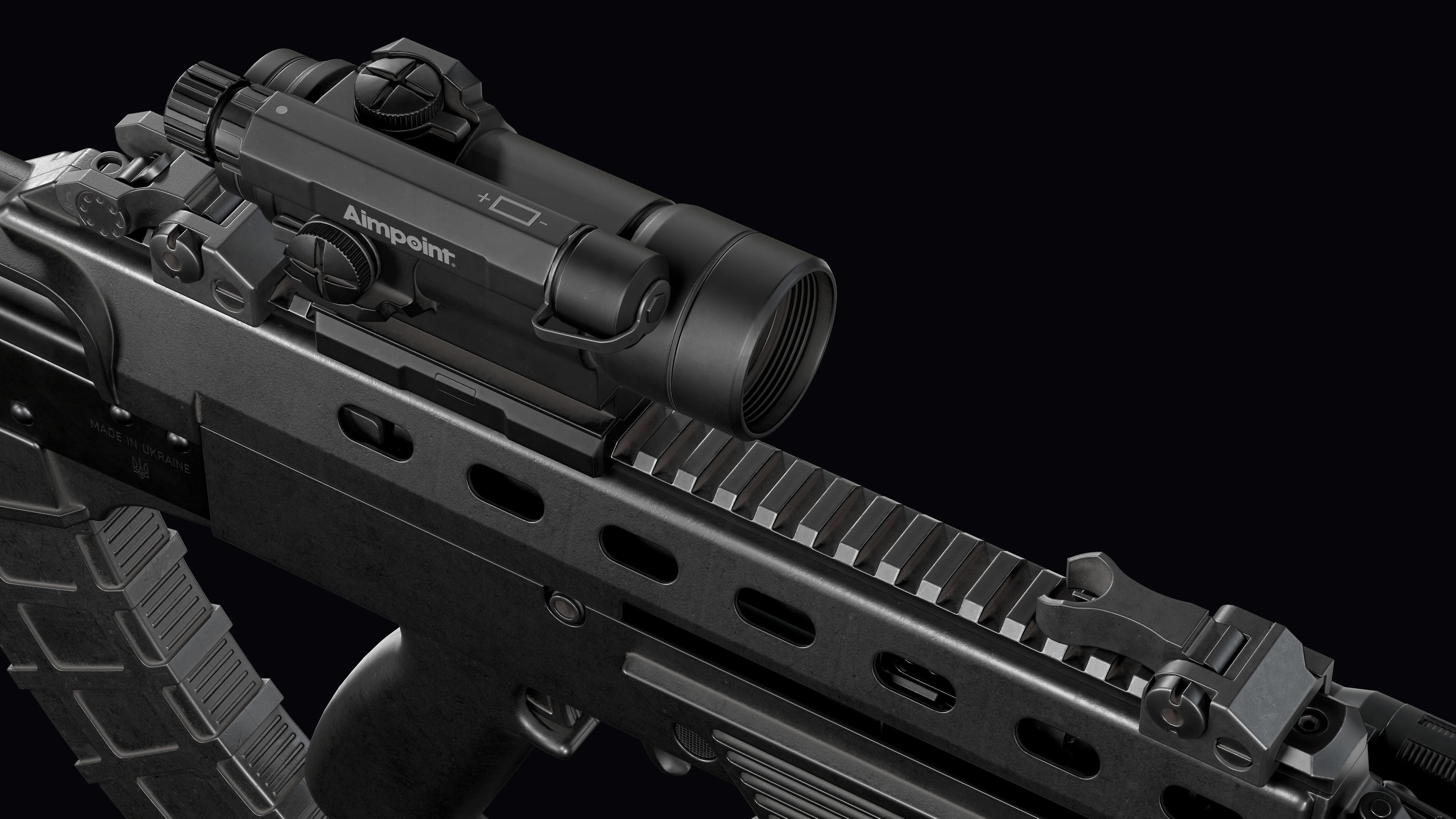 Tactical modular assault rifle Bullpup Vulkan Malyuk  Low-poly 3D model_42