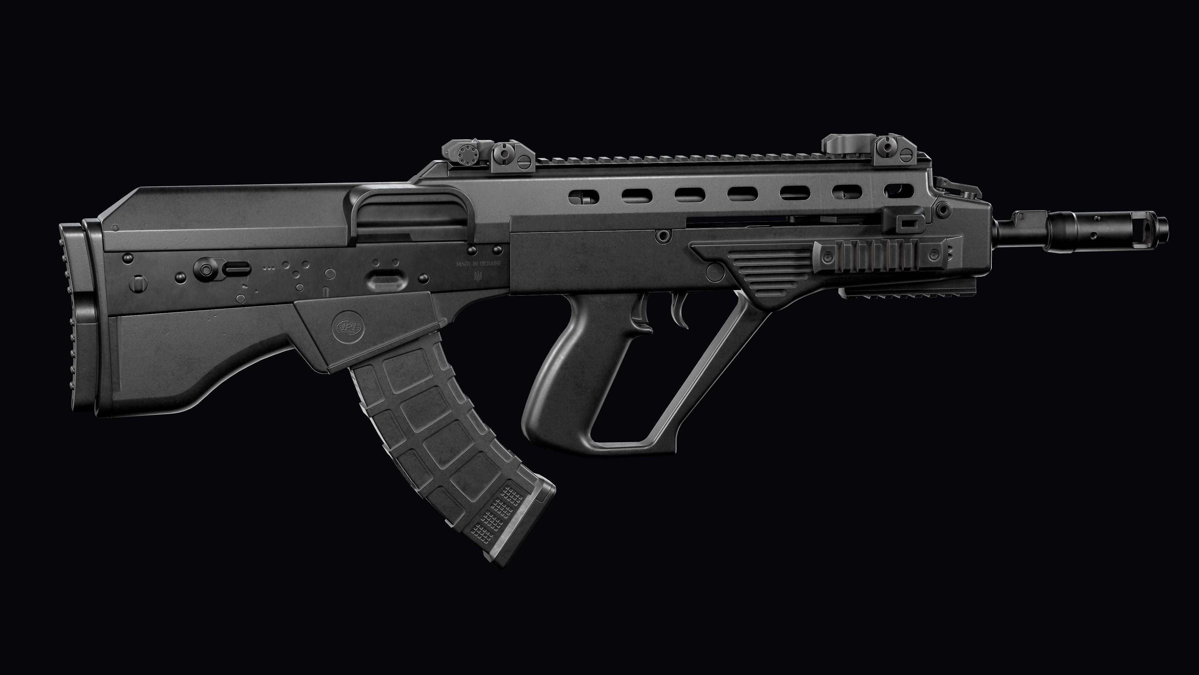 Tactical modular assault rifle Bullpup Vulkan Malyuk  Low-poly 3D model_20