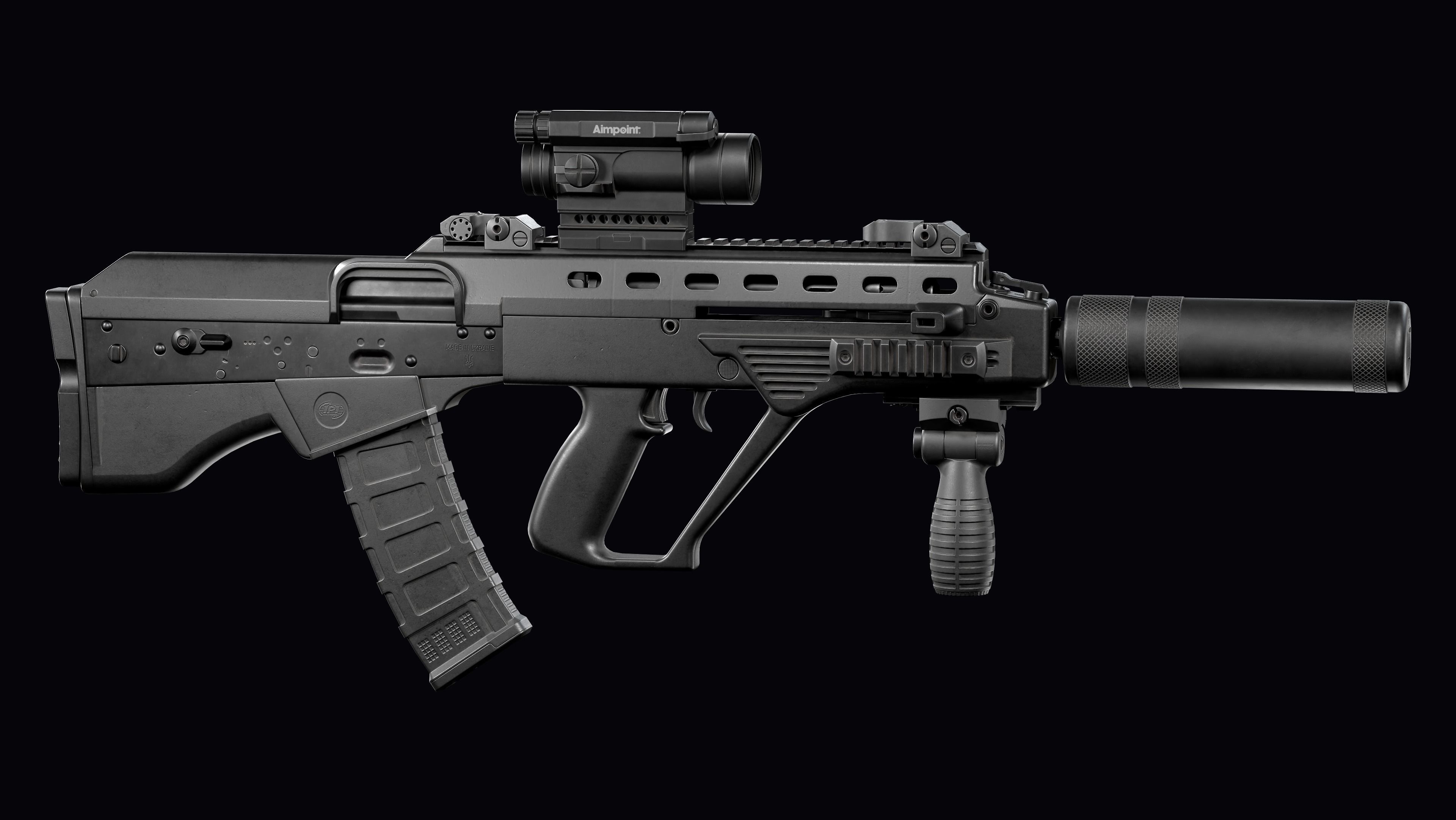 Tactical modular assault rifle Bullpup Vulkan Malyuk  Low-poly 3D model_13