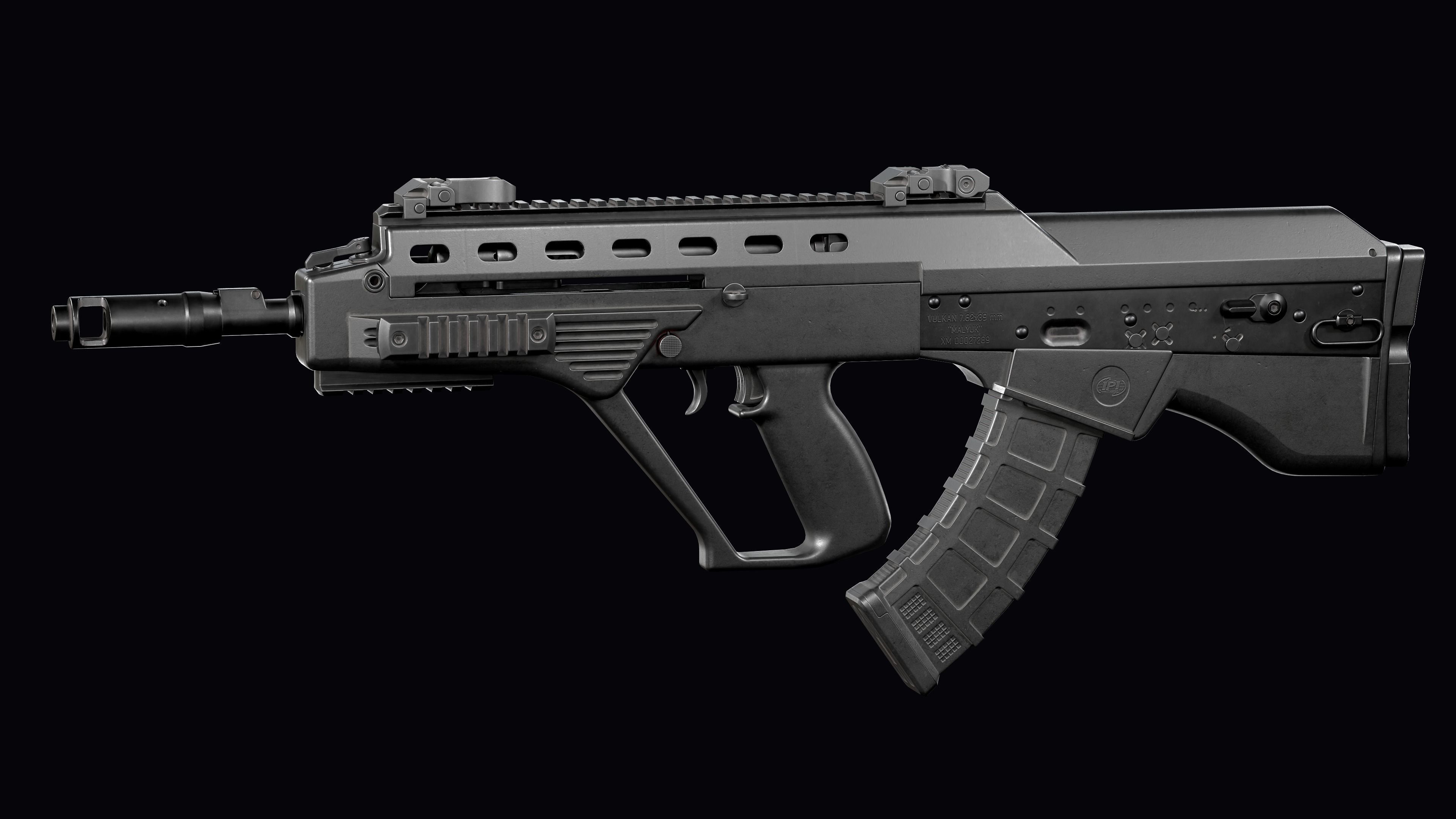Tactical modular assault rifle Bullpup Vulkan Malyuk  Low-poly 3D model_19