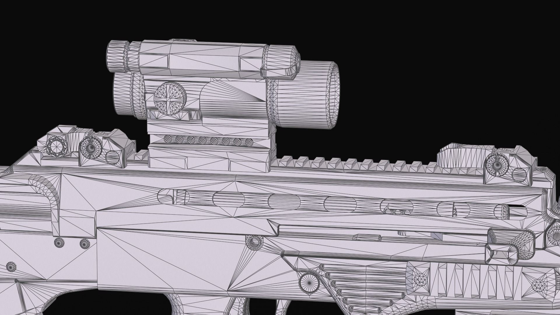 Tactical modular assault rifle Bullpup Vulkan Malyuk  Low-poly 3D model_59
