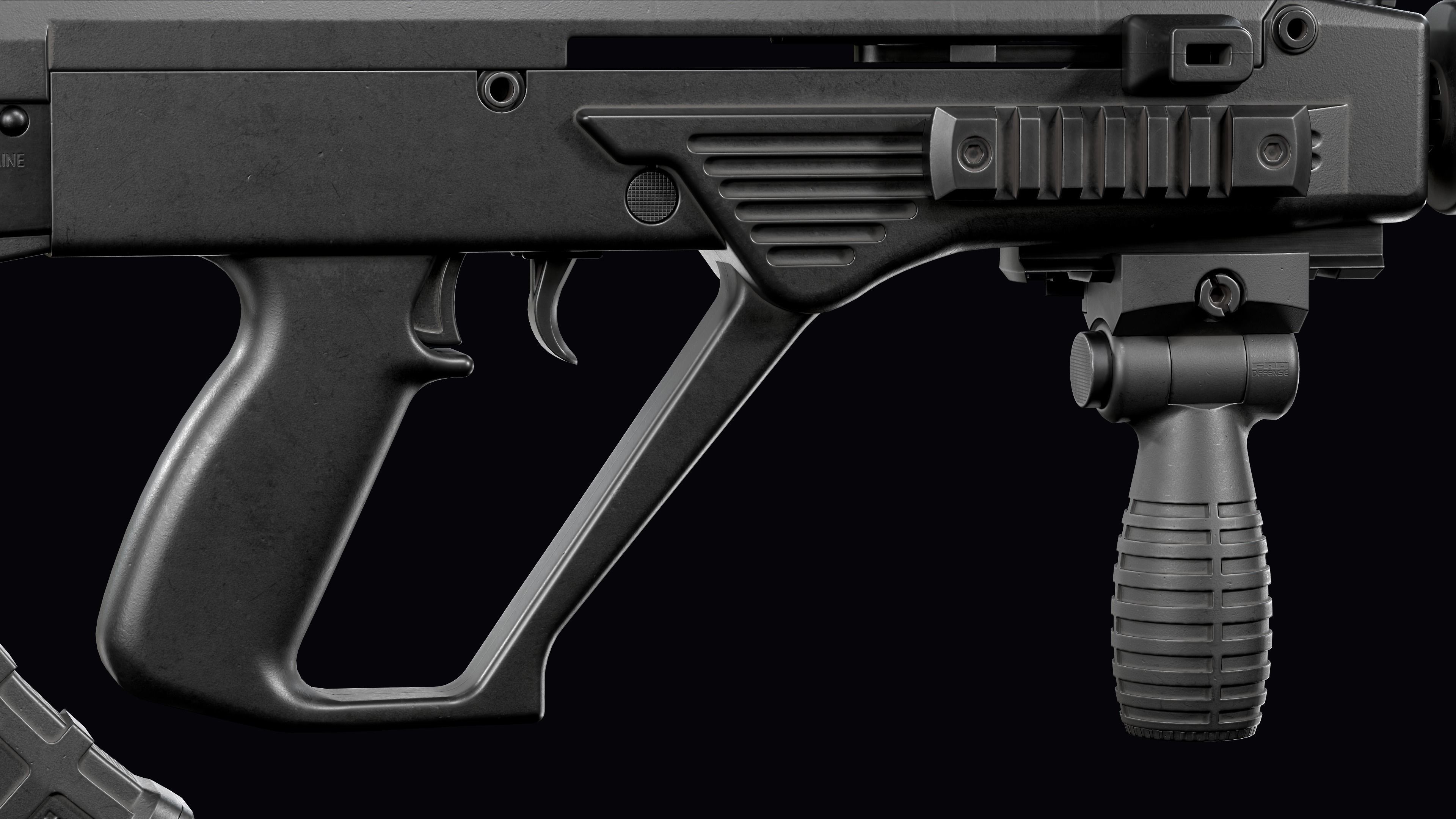 Tactical modular assault rifle Bullpup Vulkan Malyuk  Low-poly 3D model_38