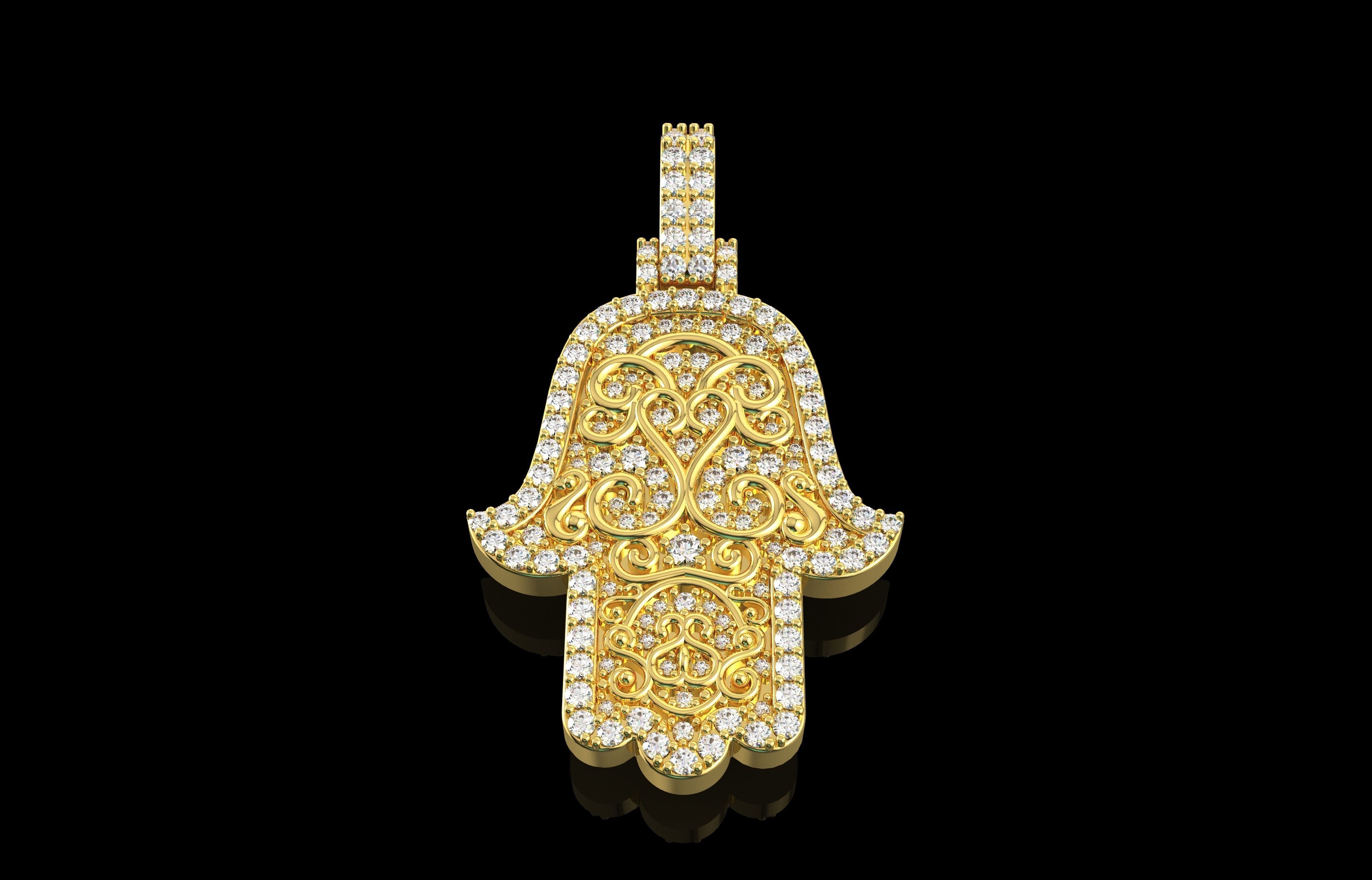 Hamsa Number 17 3D print model_7