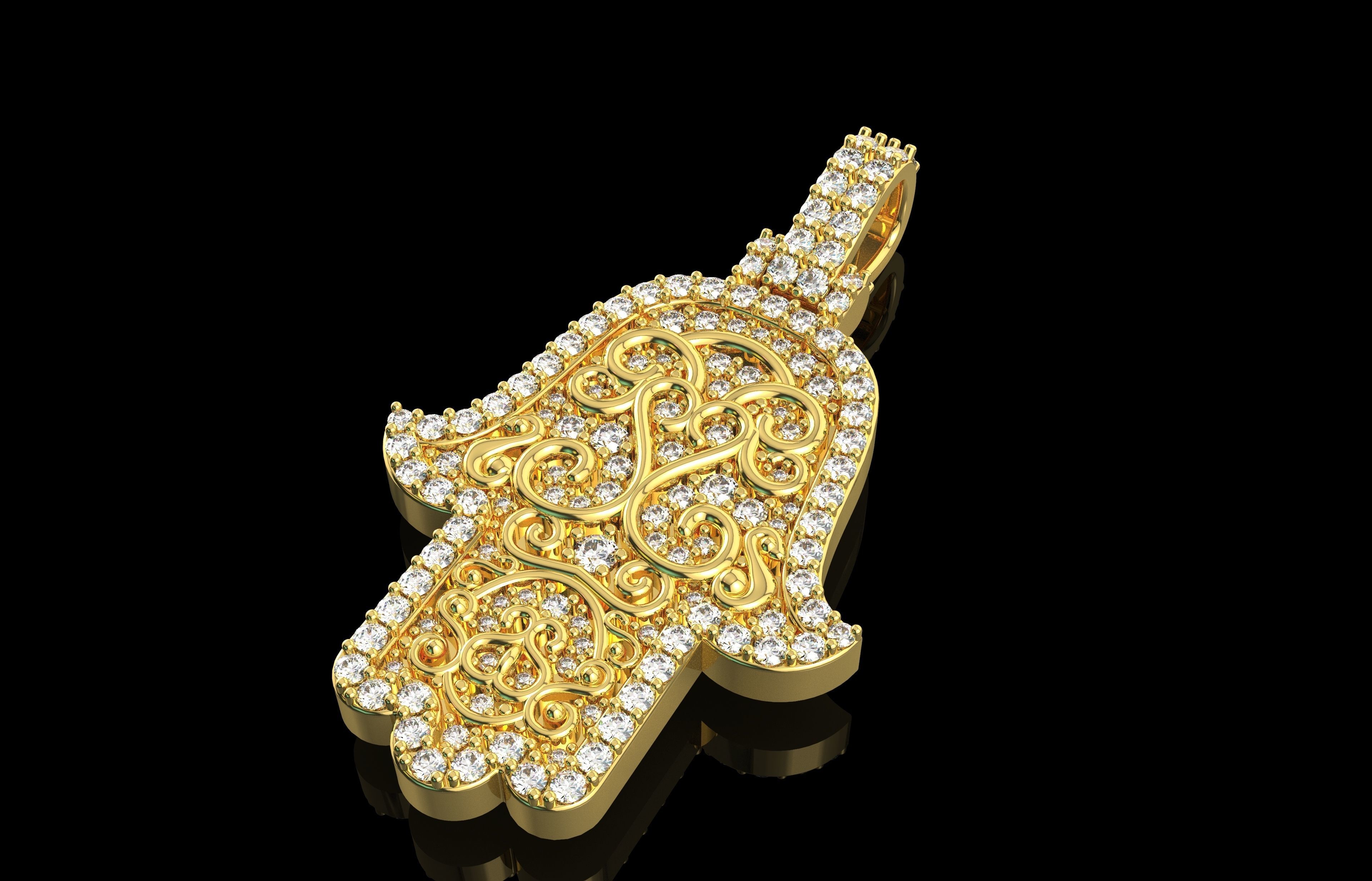 Hamsa Number 17 3D print model_4