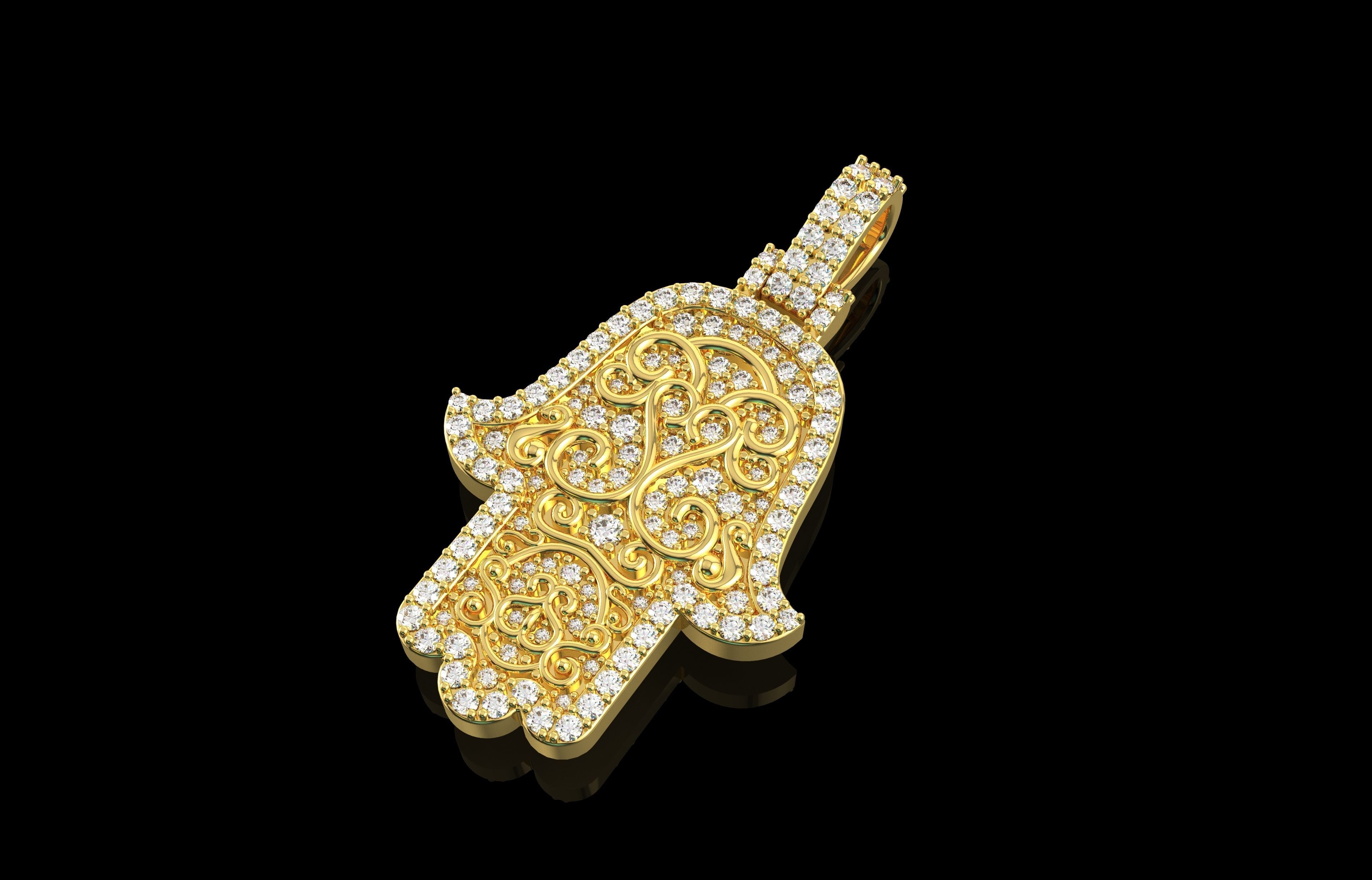 Hamsa Number 17 3D print model_9