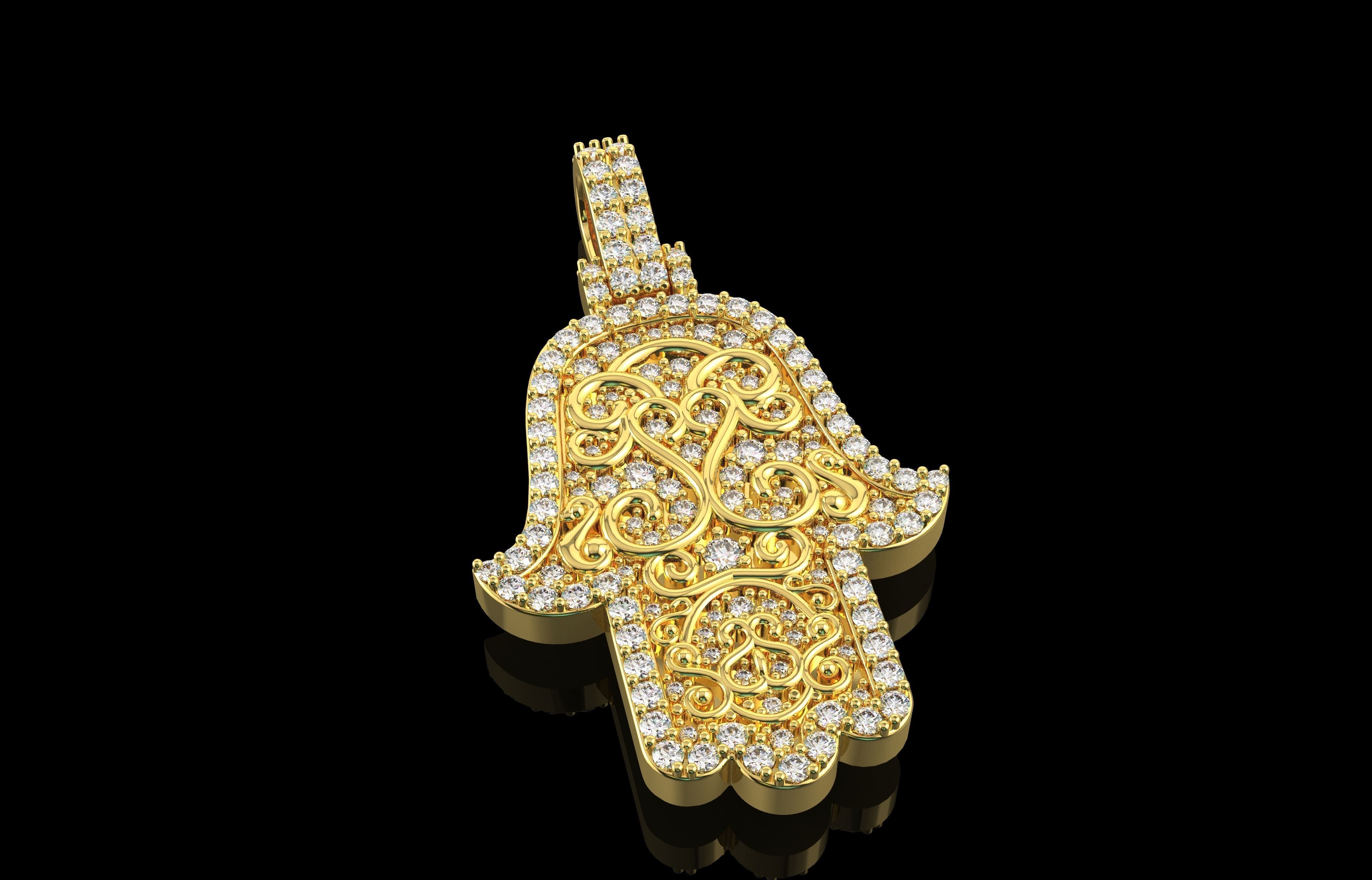 Hamsa Number 17 3D print model_3