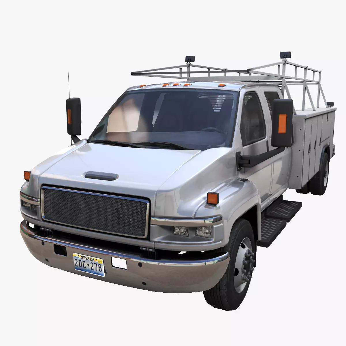 Crewcab service truck Low-poly 3D model