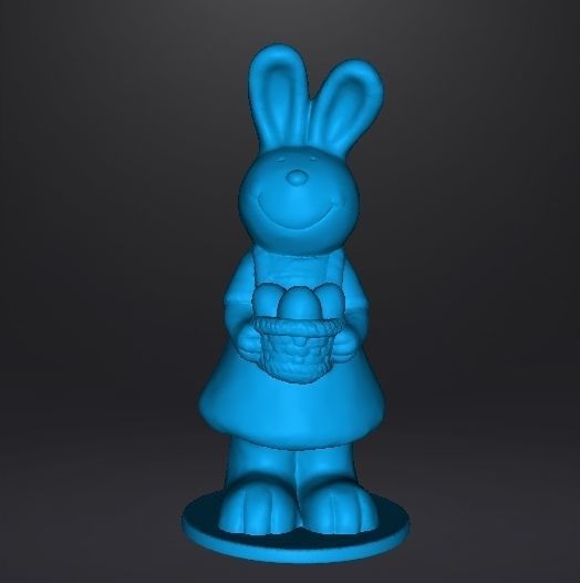 EASTER BUNNY WITH BASKET AND EGGS FIGURE MODEL ORNAMENT 3D print model_6