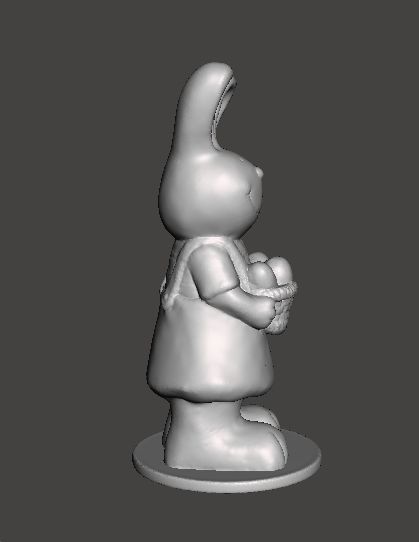 EASTER BUNNY WITH BASKET AND EGGS FIGURE MODEL ORNAMENT 3D print model_3