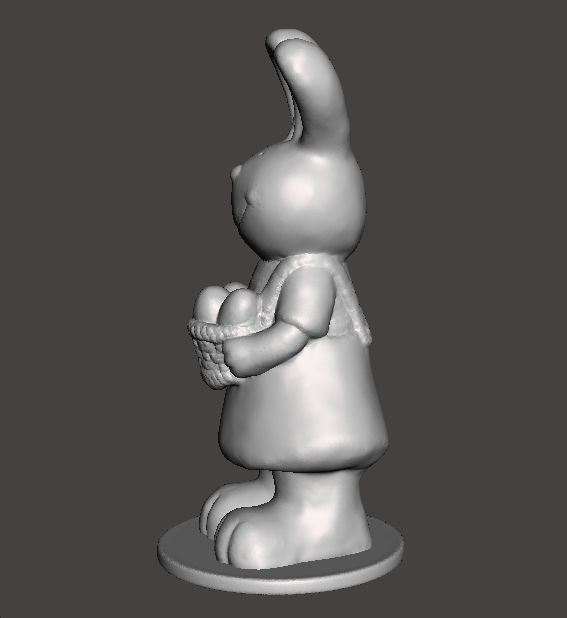 EASTER BUNNY WITH BASKET AND EGGS FIGURE MODEL ORNAMENT 3D print model_2