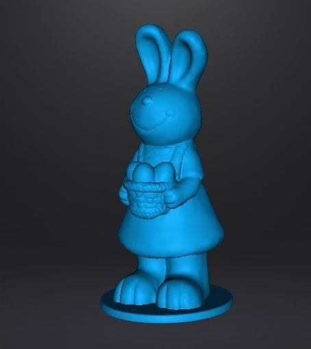 EASTER BUNNY WITH BASKET AND EGGS FIGURE MODEL ORNAMENT 3D print model_8