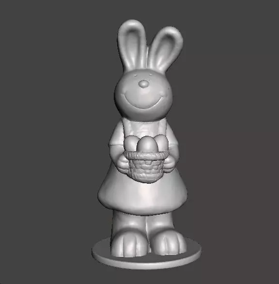 EASTER BUNNY WITH BASKET AND EGGS FIGURE MODEL ORNAMENT 3D print model_0