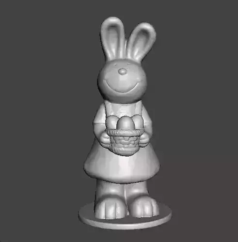 EASTER BUNNY WITH BASKET AND EGGS FIGURE MODEL ORNAMENT 3D print model