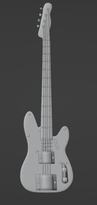 Rock and roll guitar 3D model_1