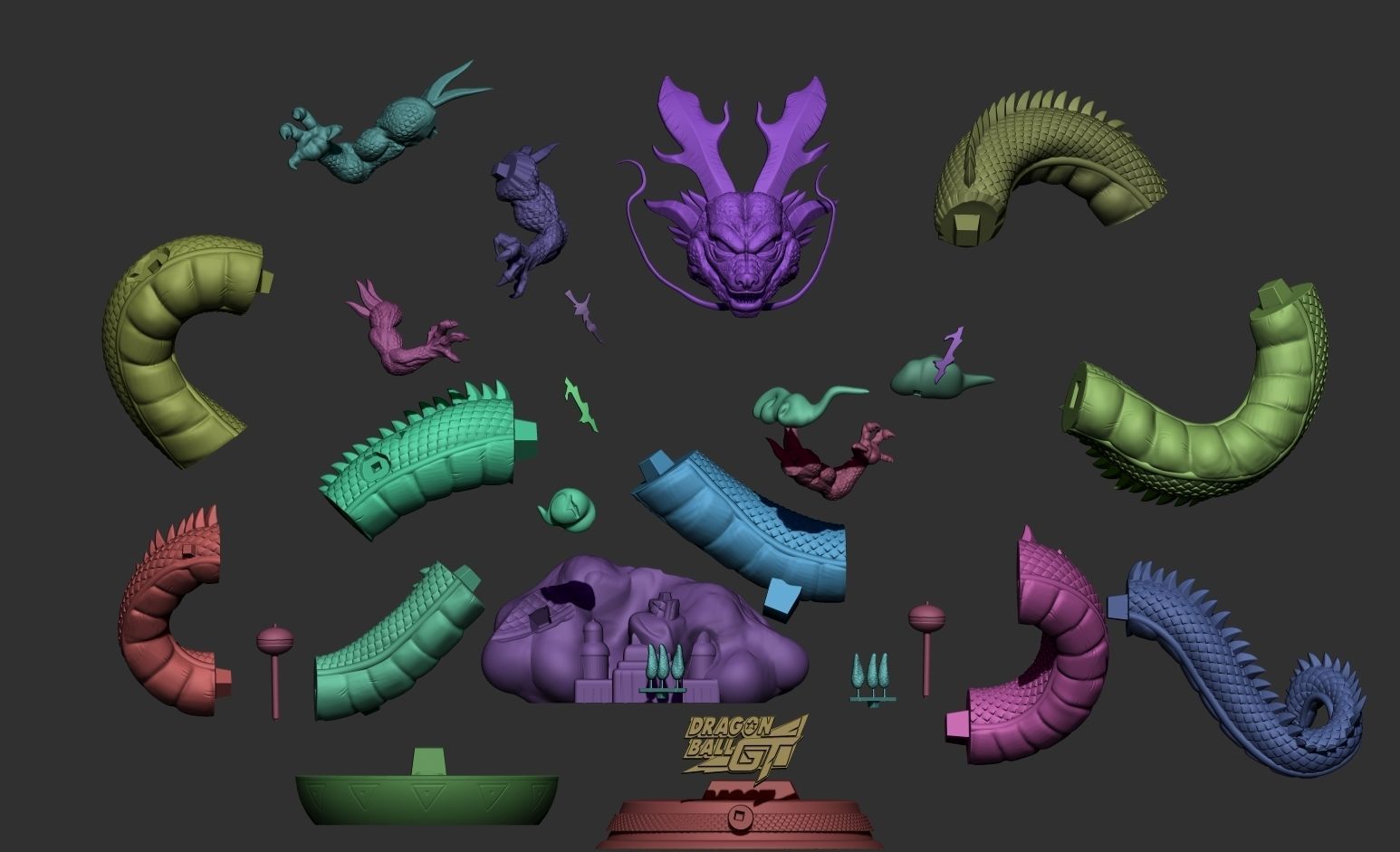 Red Shenron DragonBall GT 3D print model_4