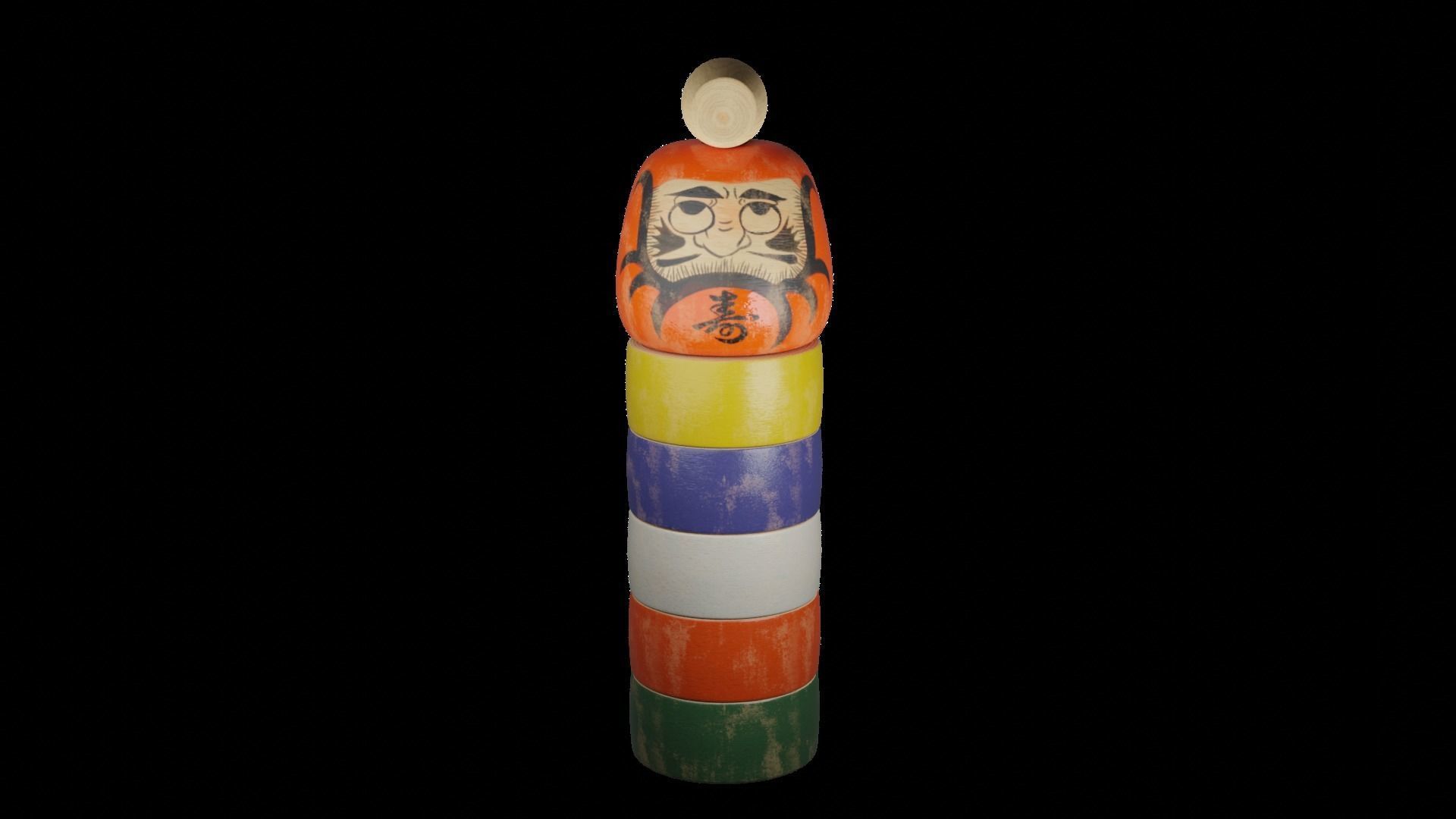 Daruma Otoshi 3D model_1