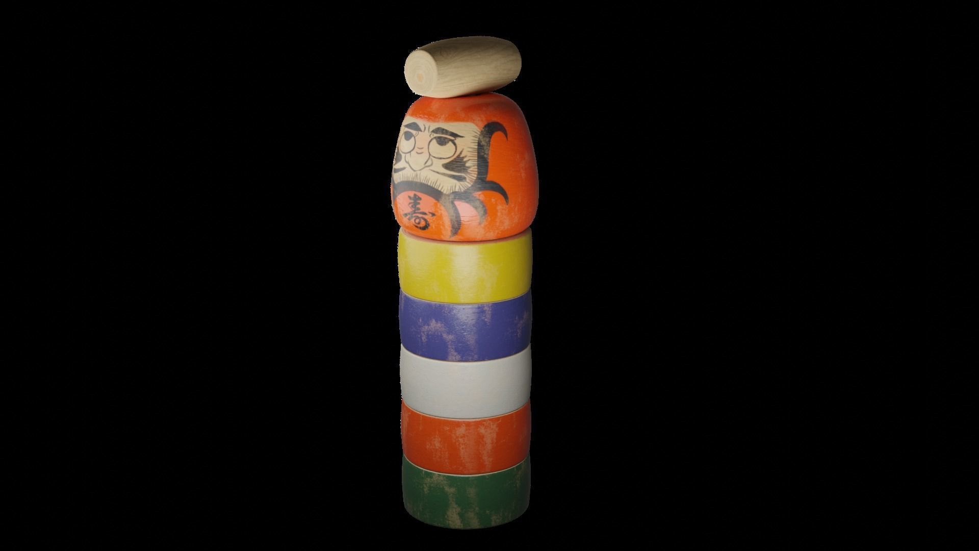 Daruma Otoshi 3D model_2