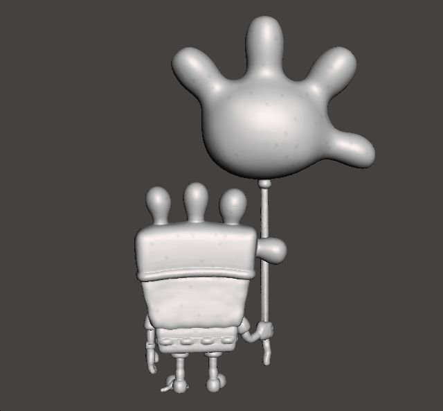 SPONGEBOB WITH BALLOON GLOVE WORLD FIGURE MODEL CARTOON 3D print model_1