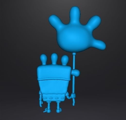 SPONGEBOB WITH BALLOON GLOVE WORLD FIGURE MODEL CARTOON 3D print model_8
