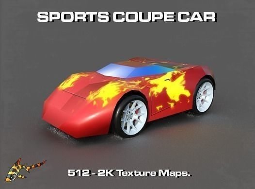 SPORTS COUPE CAR Low-poly 3D model
