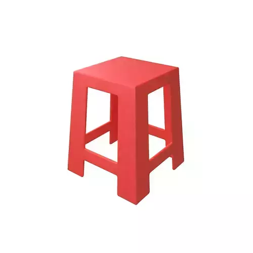 Plastic Stool Chair v1 001 Low-poly 3D model