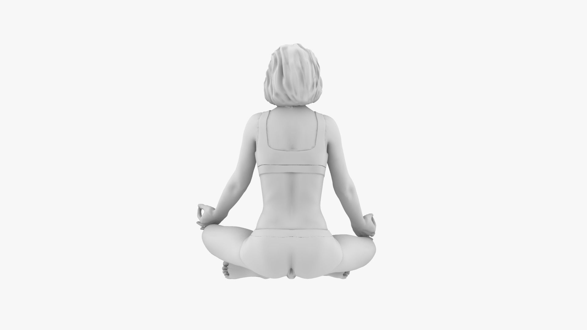 Woman meditating 3D print model_6