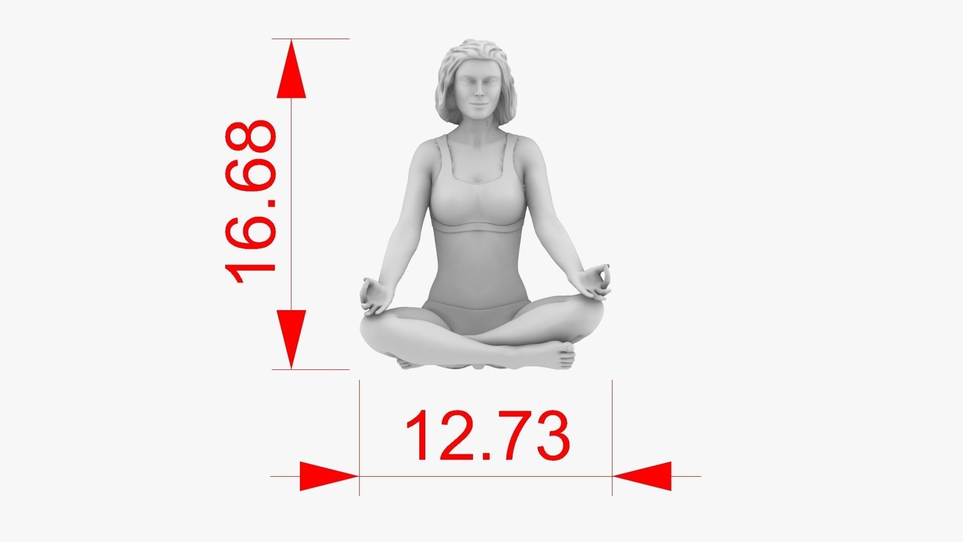 Woman meditating 3D print model_3