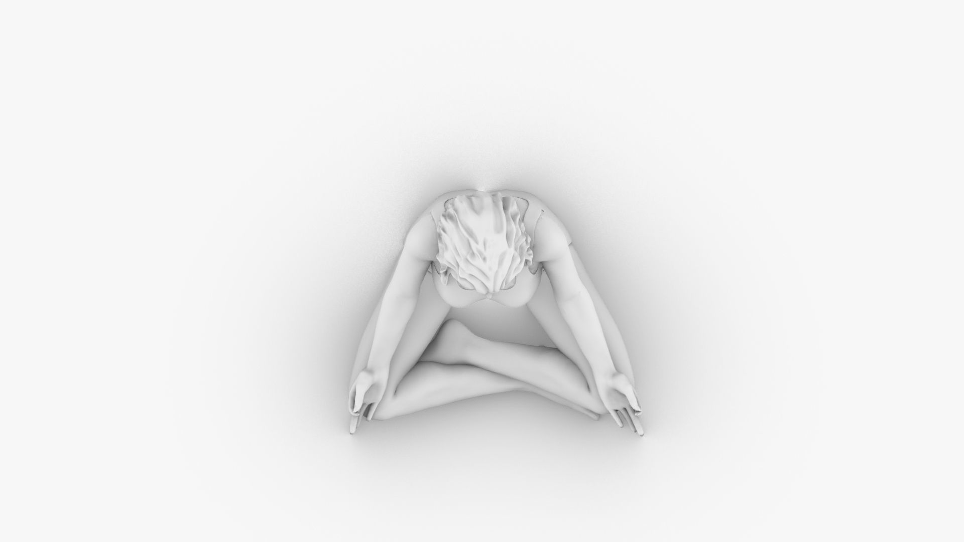 Woman meditating 3D print model_8