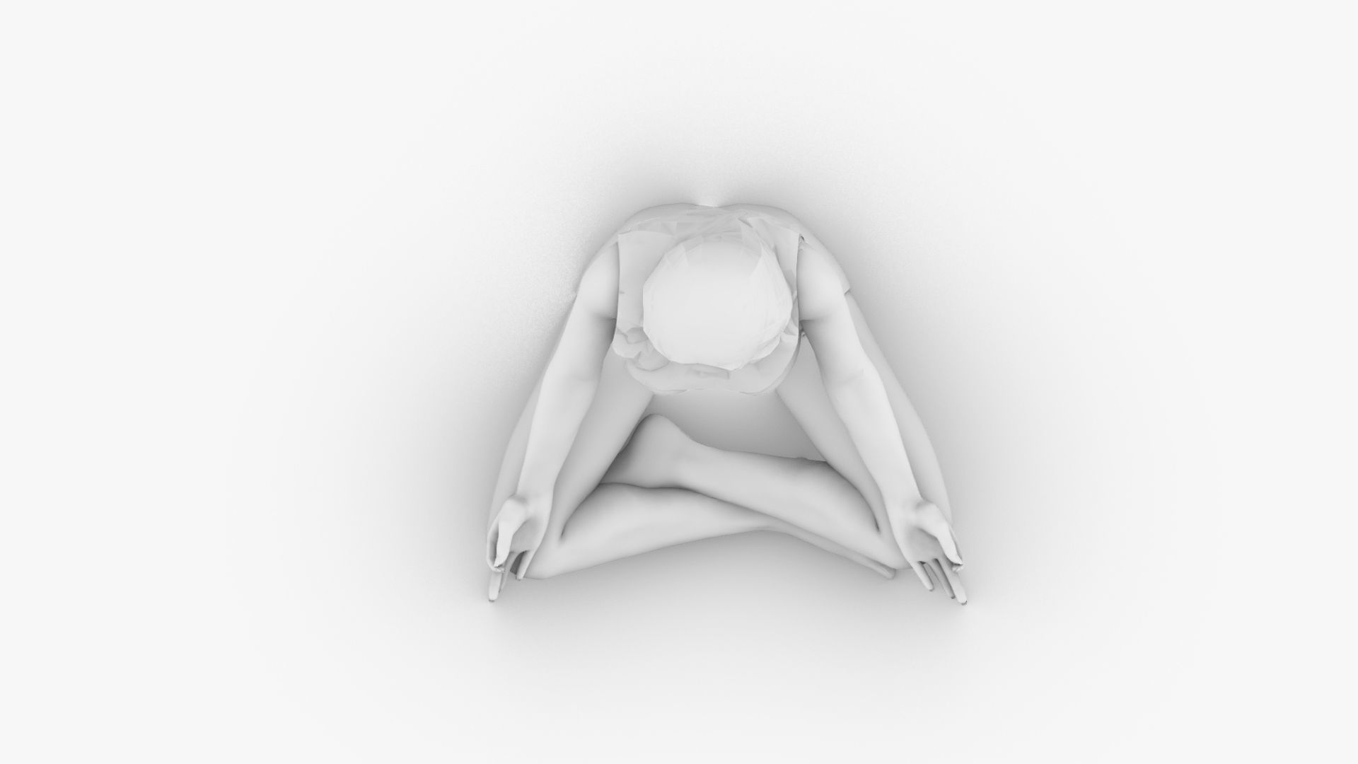 Woman meditating 3D print model_7