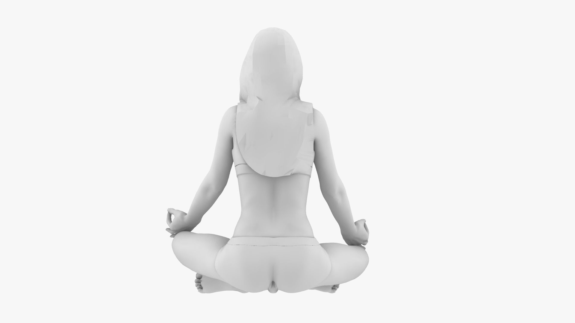 Woman meditating 3D print model_6