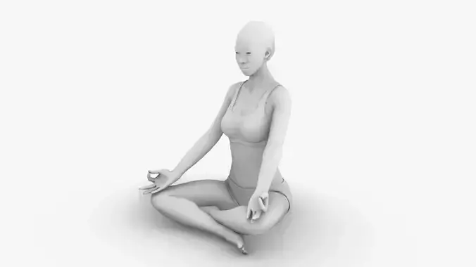 Woman meditating 3D print model