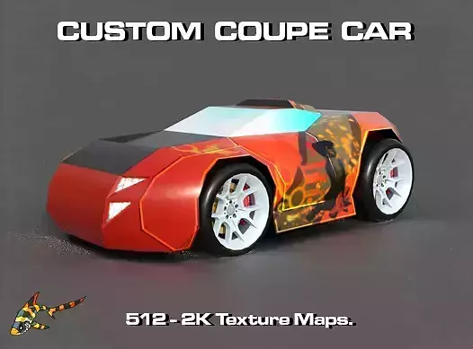 CUSTOM COUPE CAR Low-poly 3D model